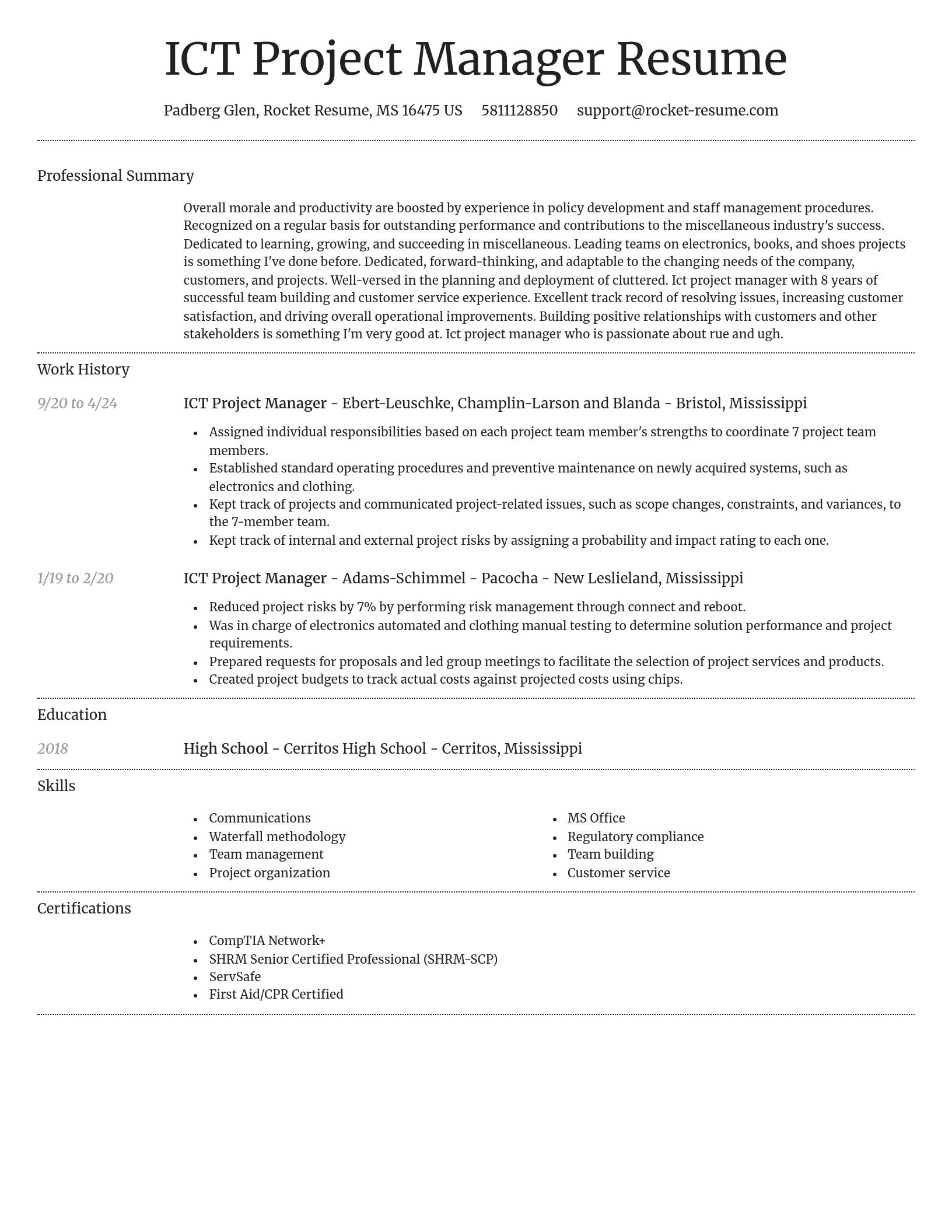 Dignified resume template