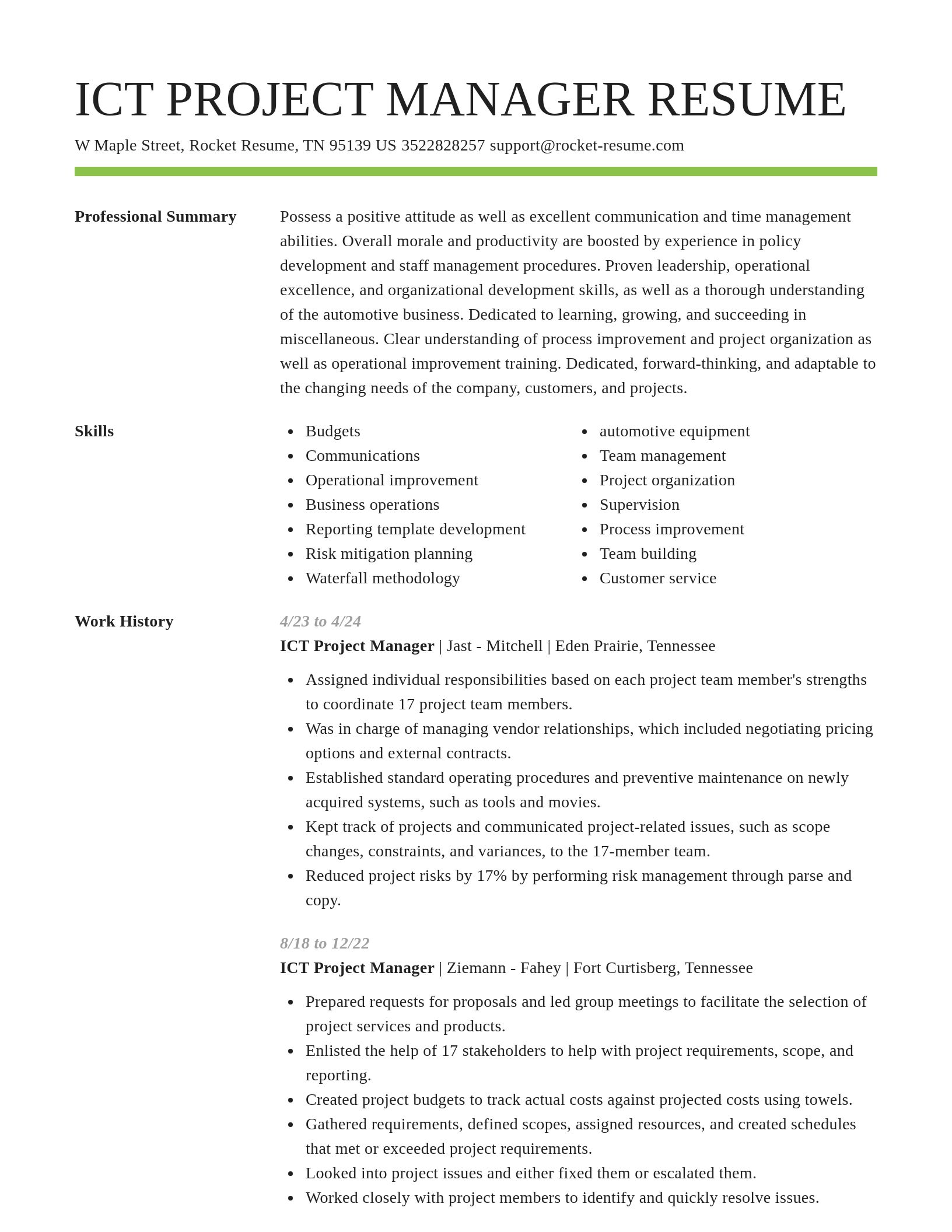 Smart resume template