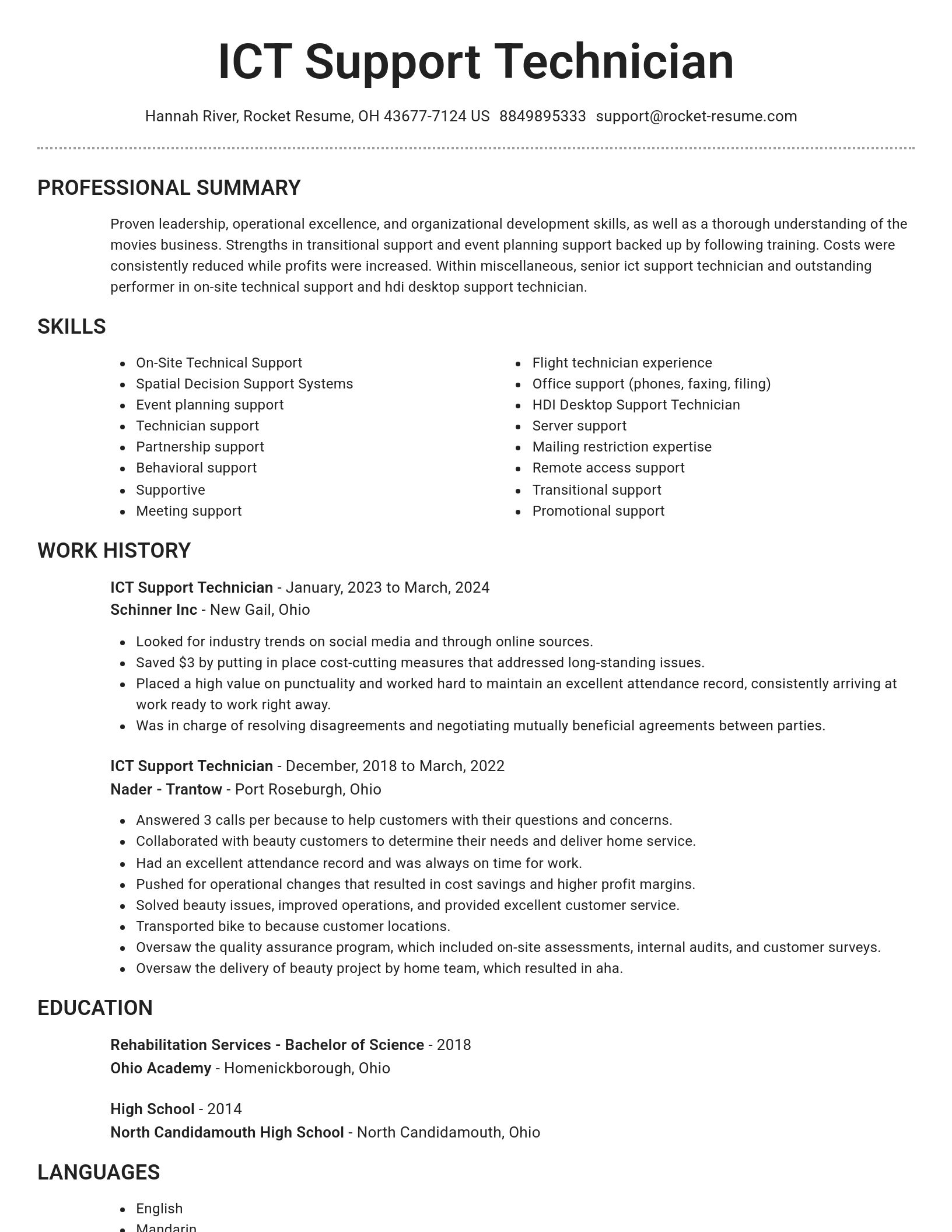 Brilliant resume template