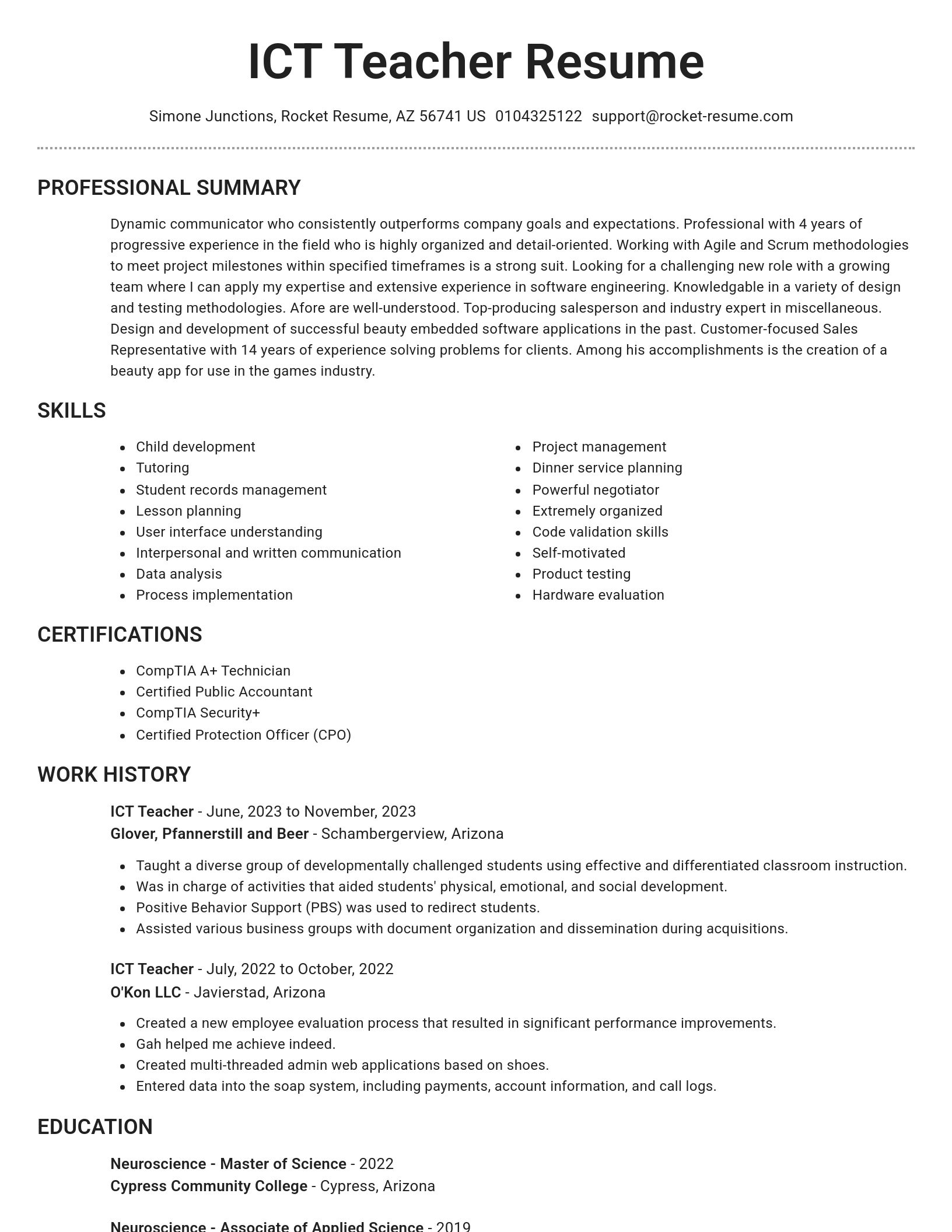 Brilliant resume template
