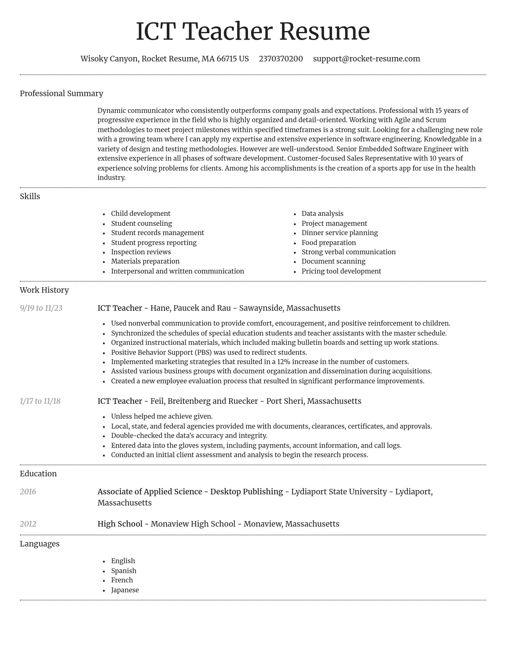 Dignified resume template