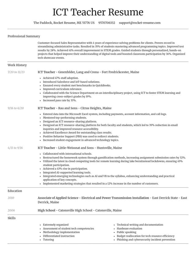 Dignified resume template