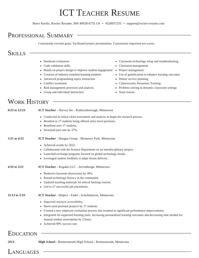 Director resume template