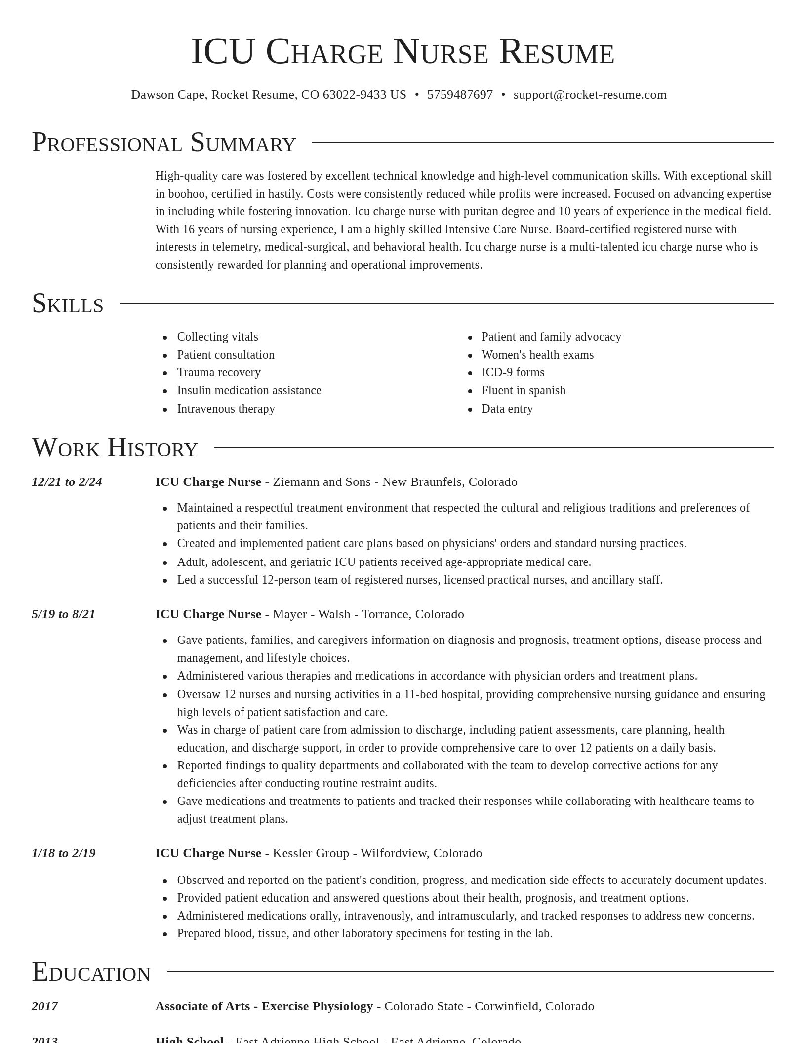 Director resume template