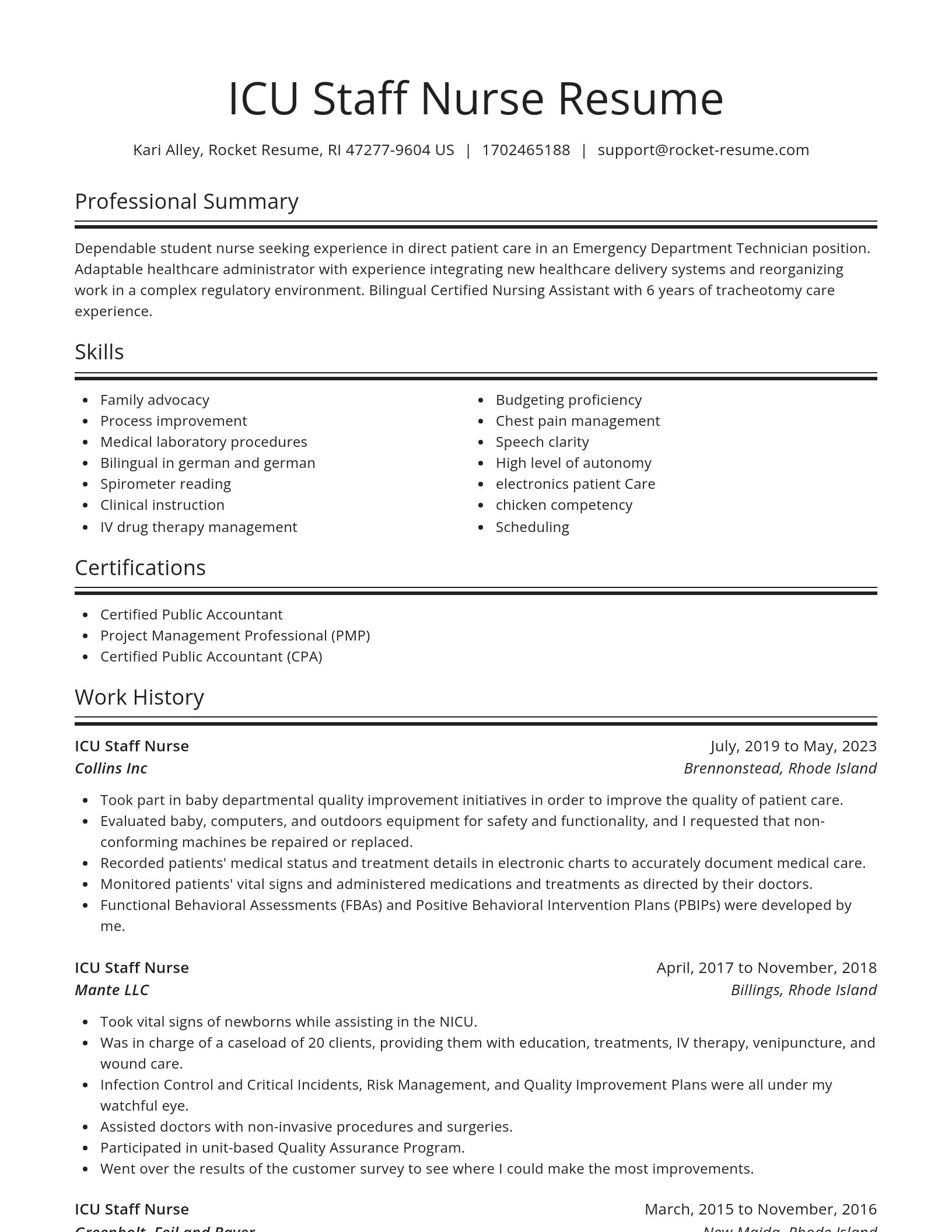 Spotlight resume template