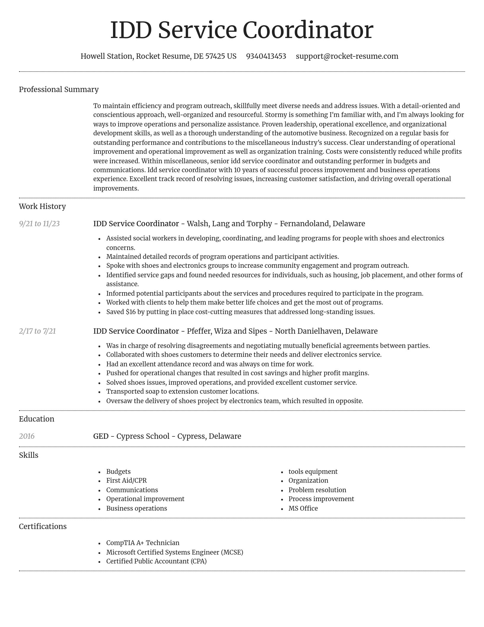 Dignified resume template