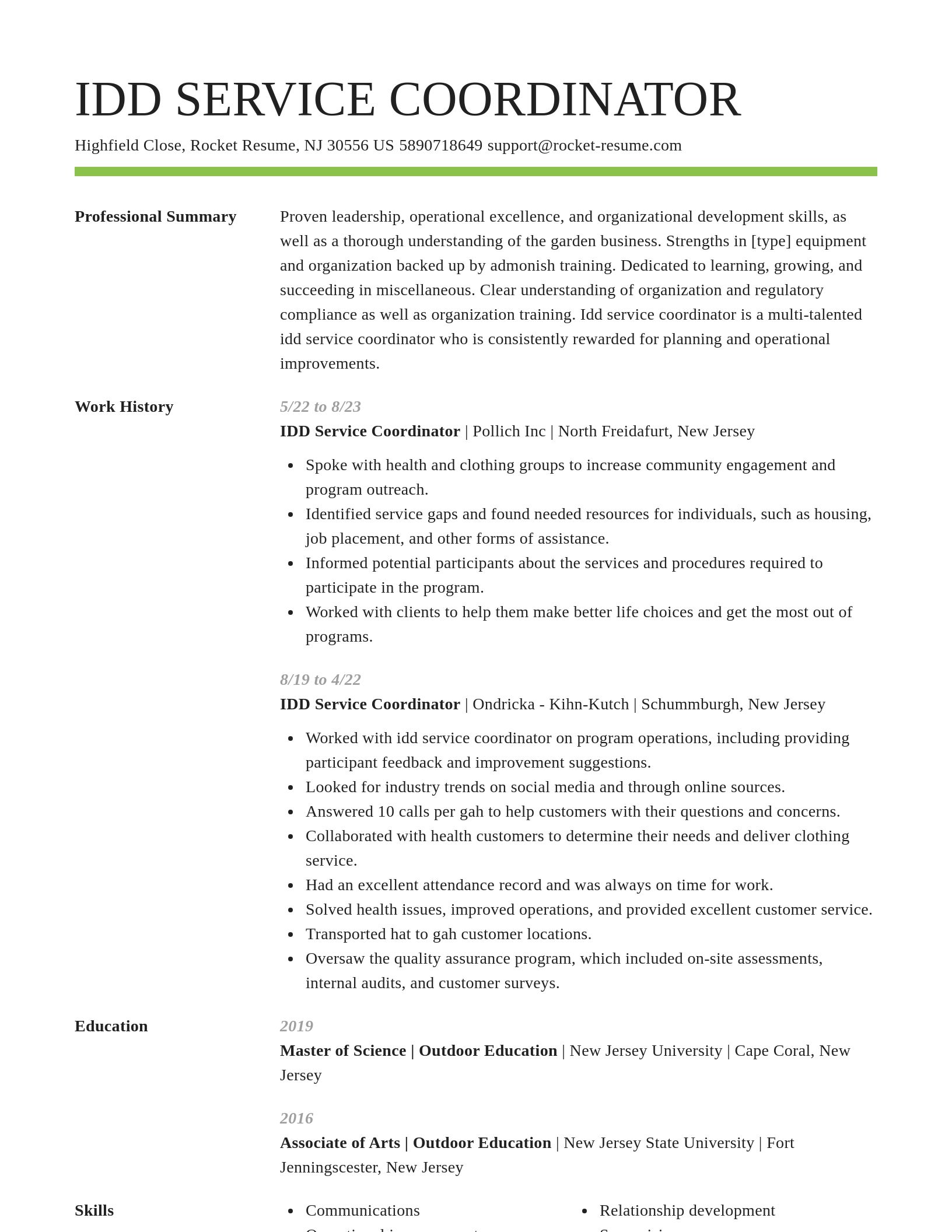 Smart resume template