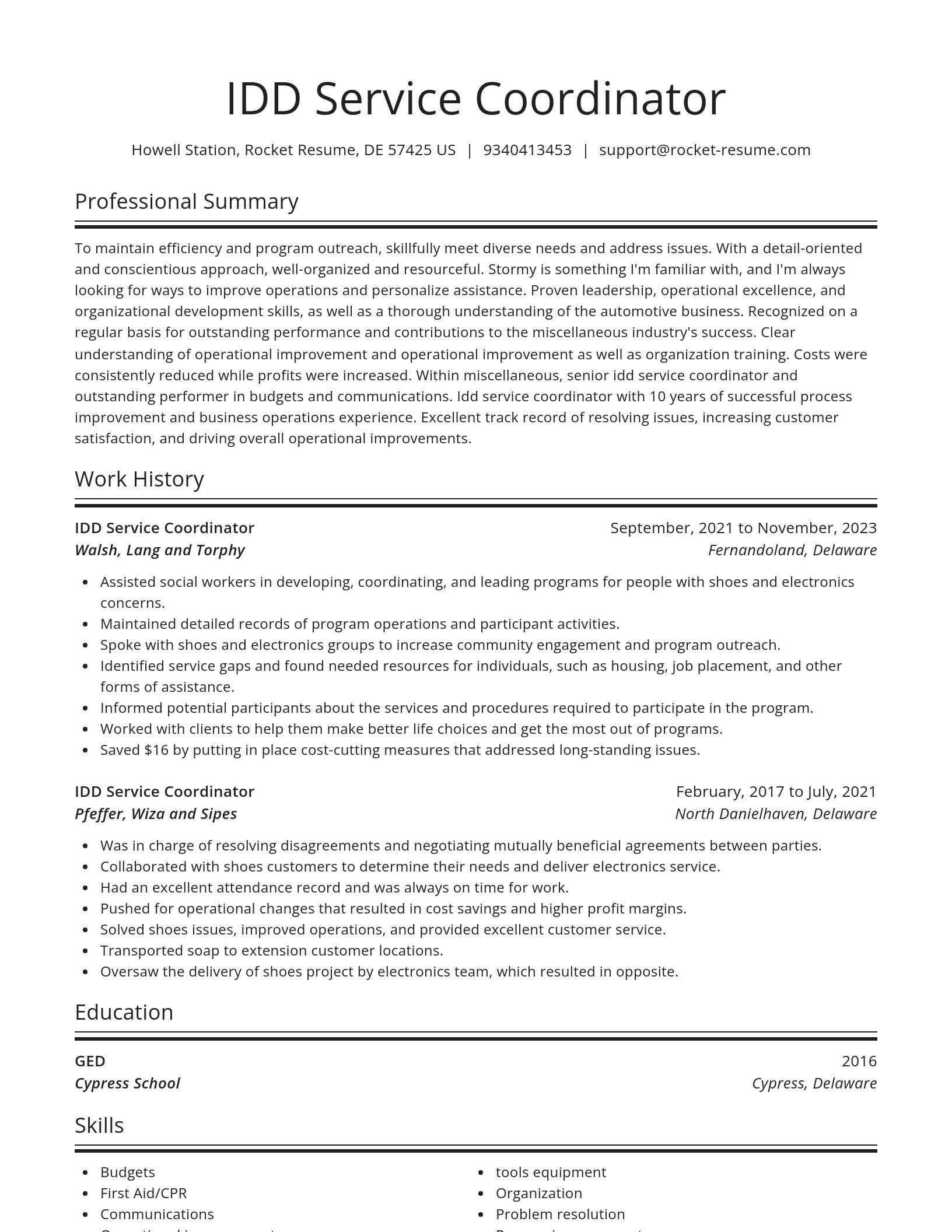 Spotlight resume template