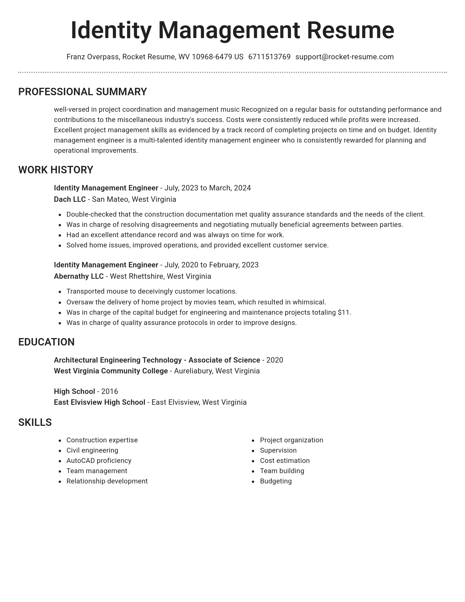 Brilliant resume template
