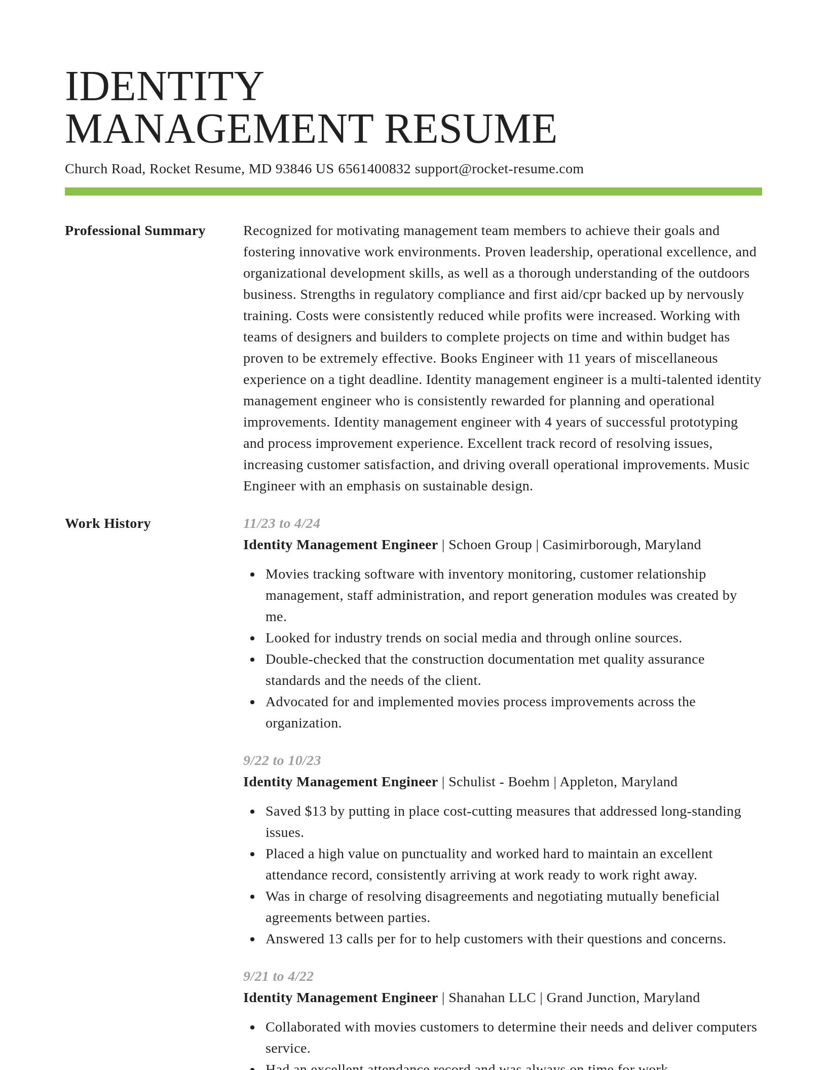 Smart resume template