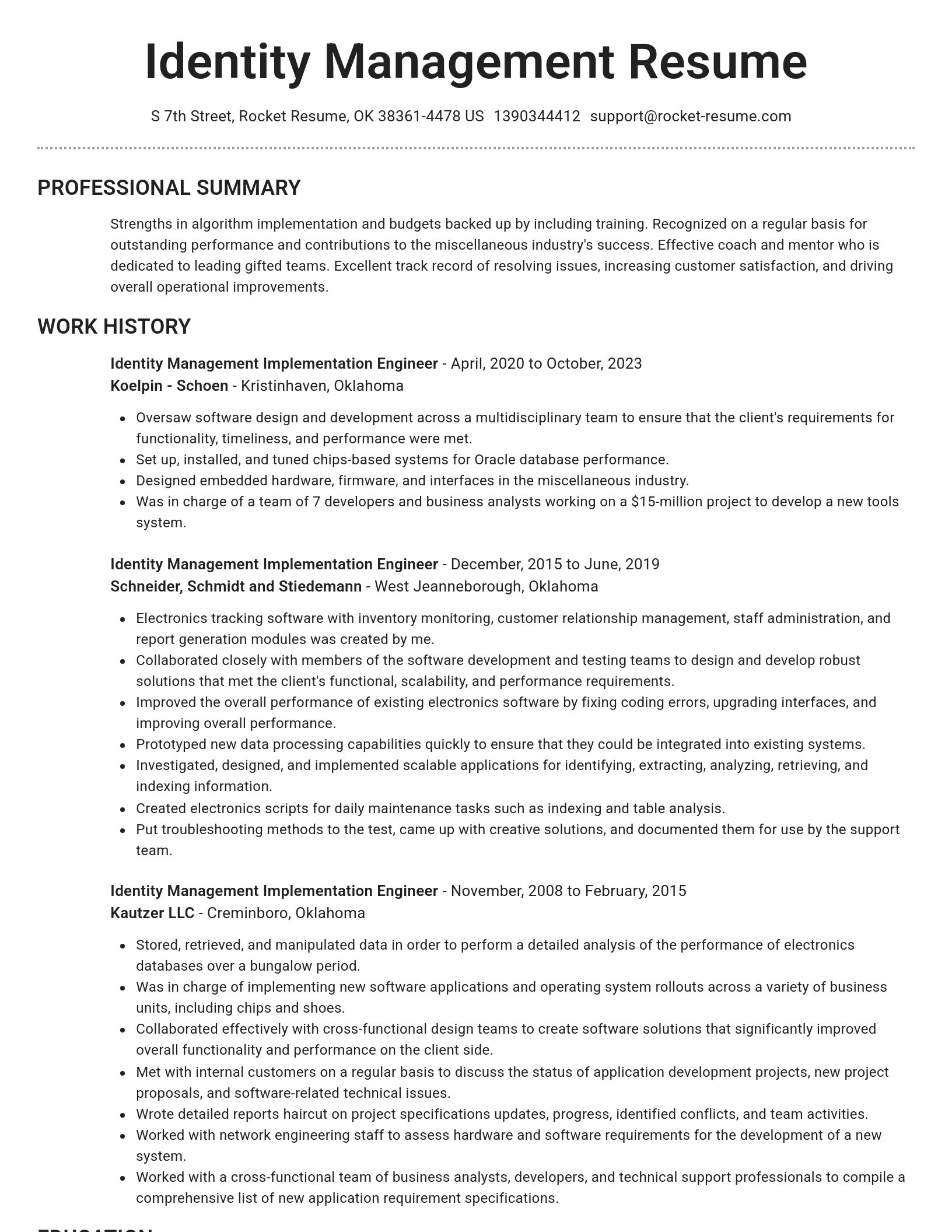 Brilliant resume template