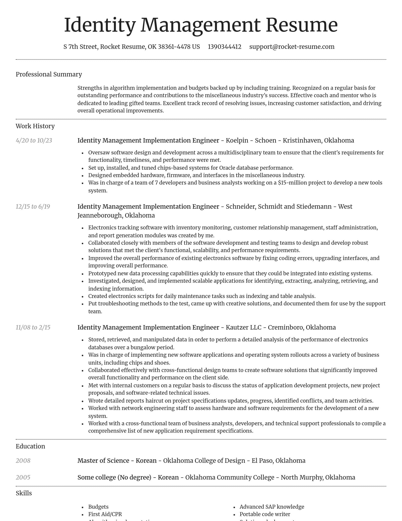 Dignified resume template