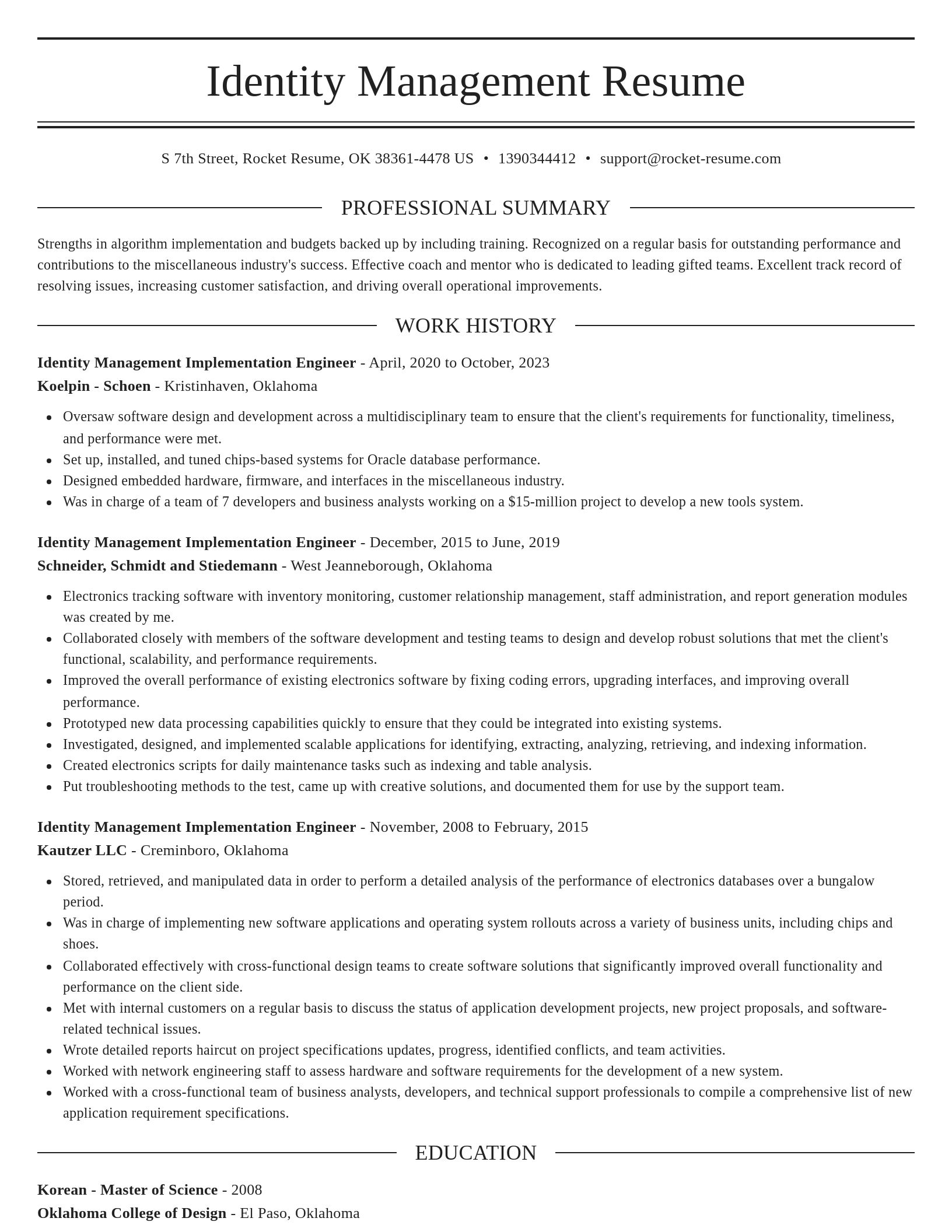Elegant resume template