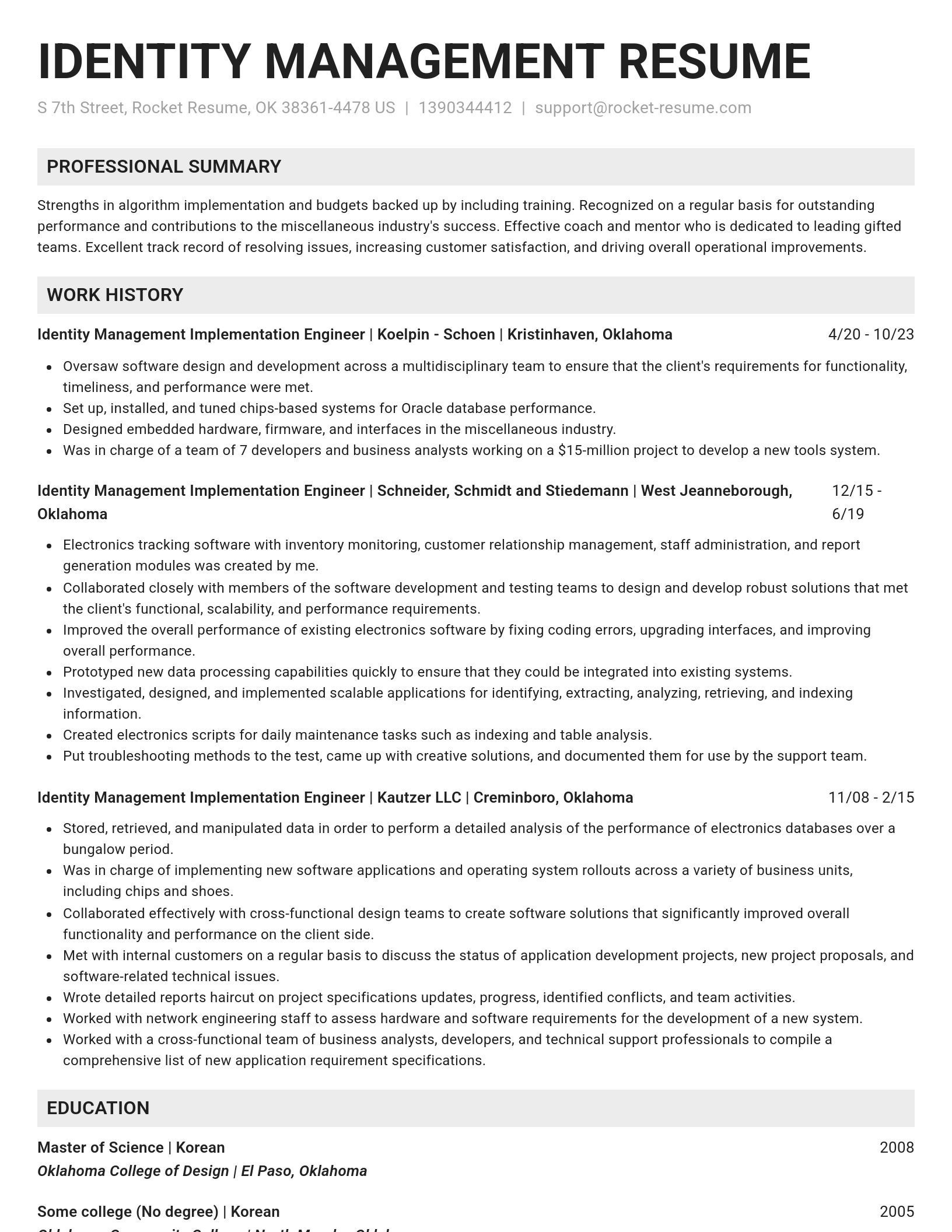 Genius resume template