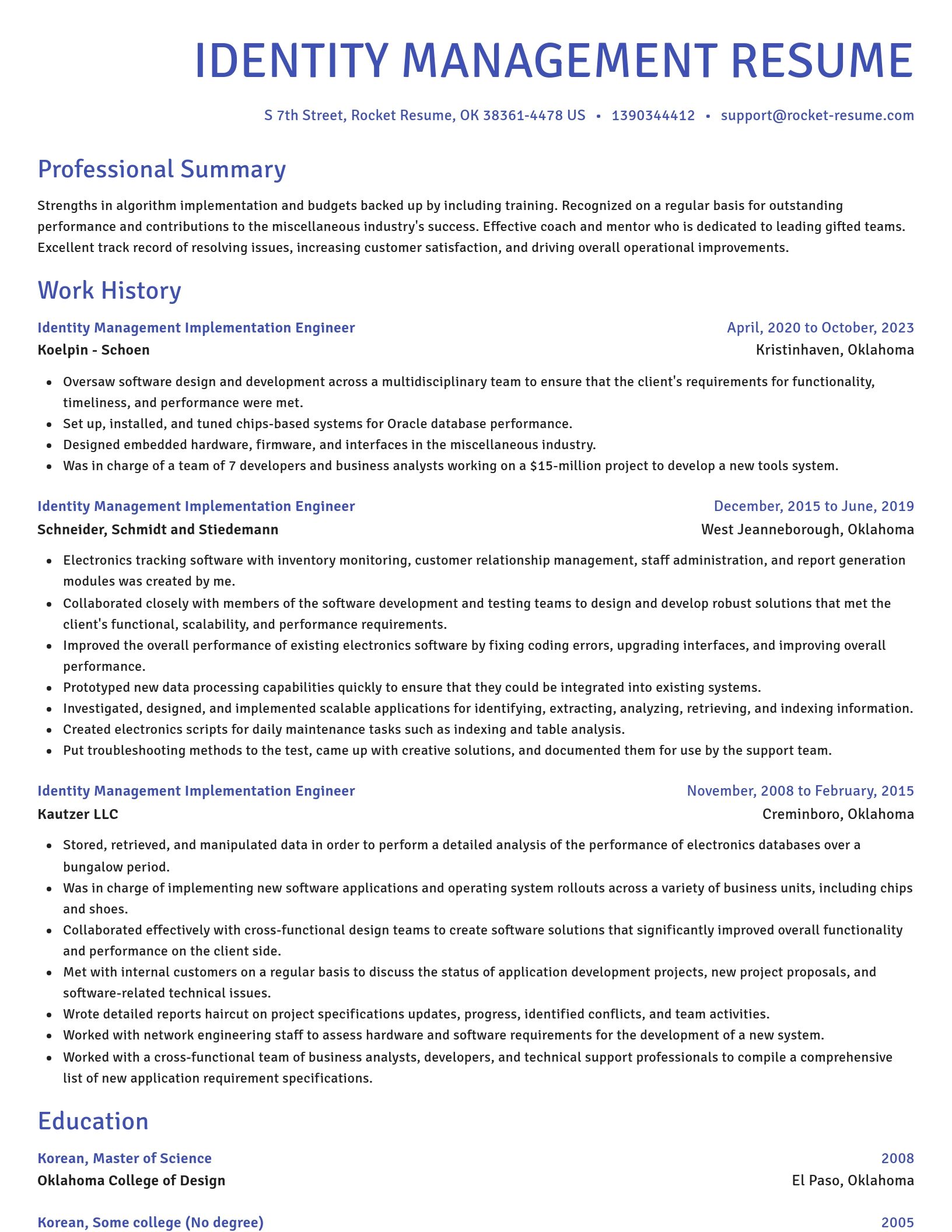 Novel resume template