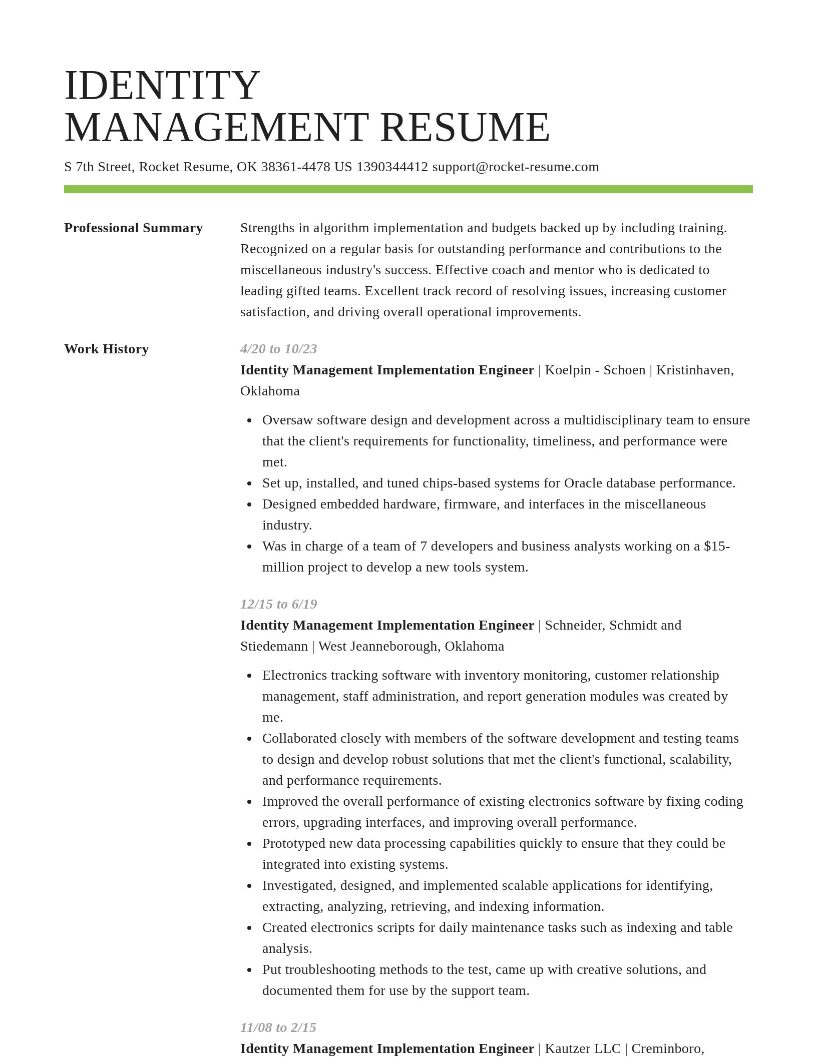 Smart resume template