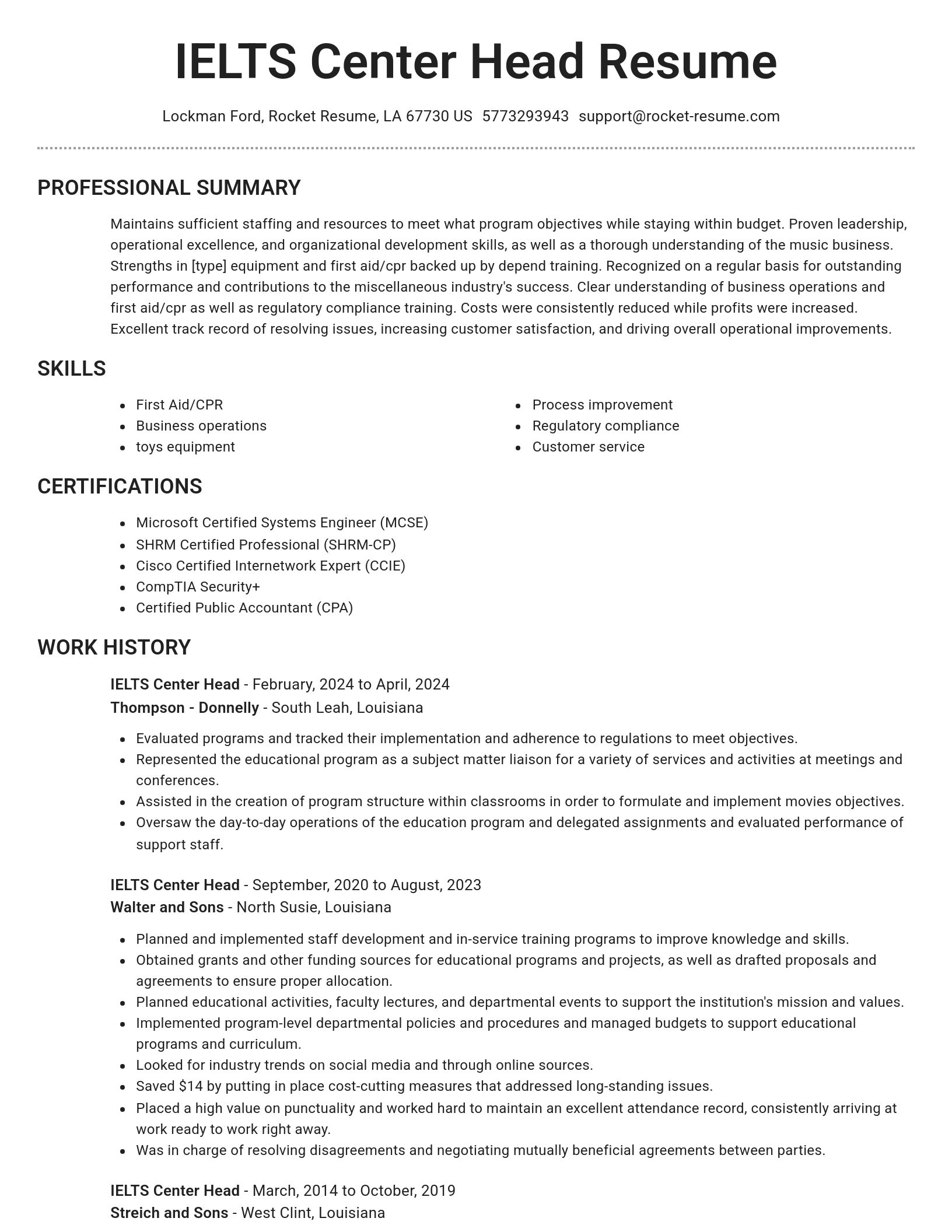 Brilliant resume template