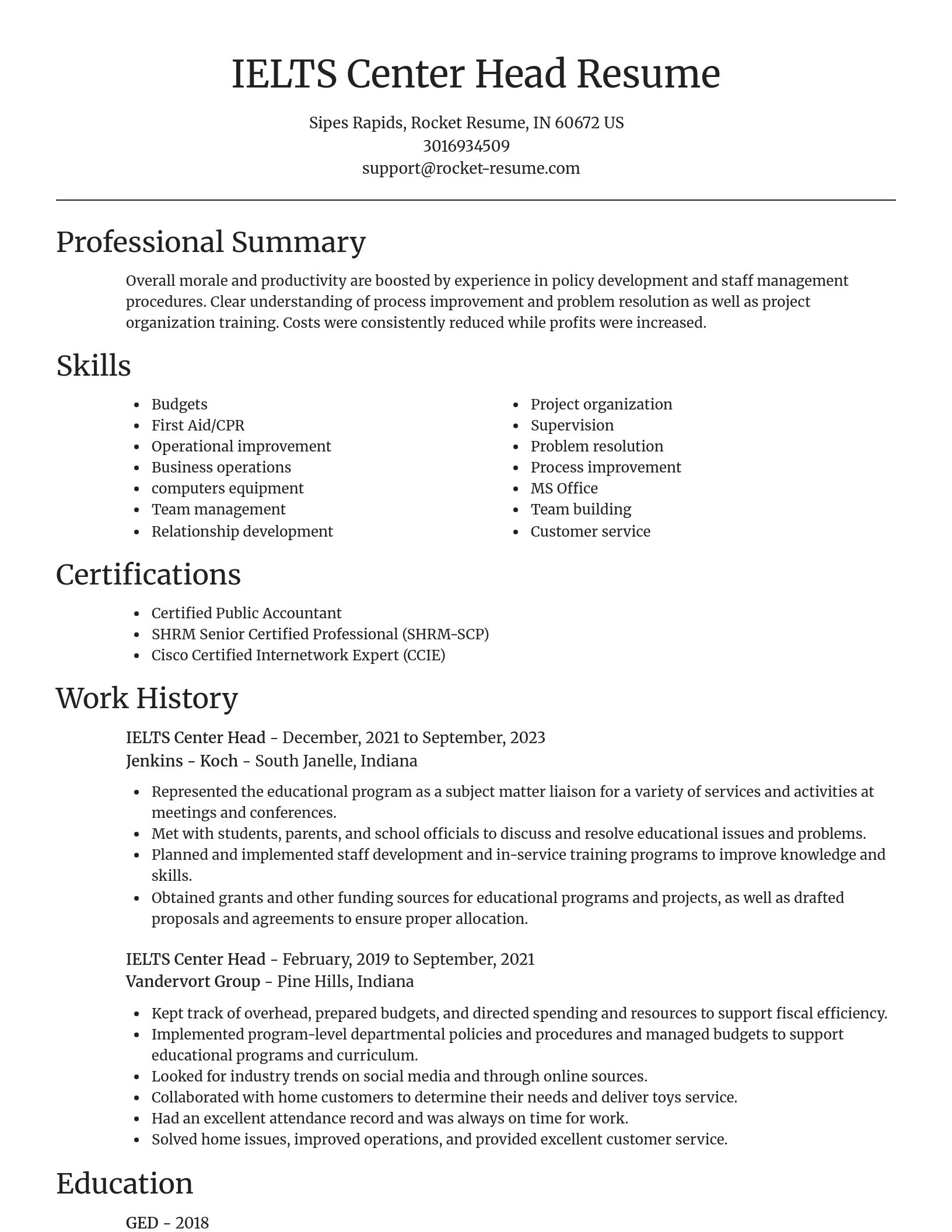 Focal Point resume template