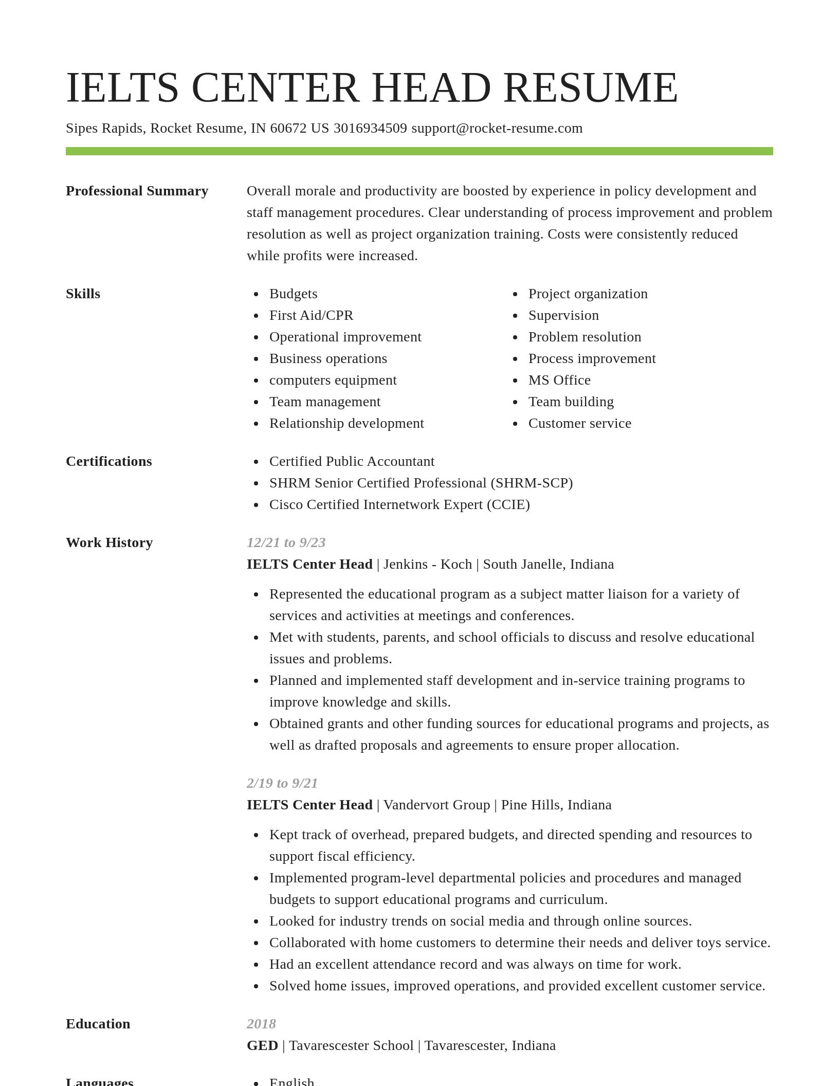Smart resume template