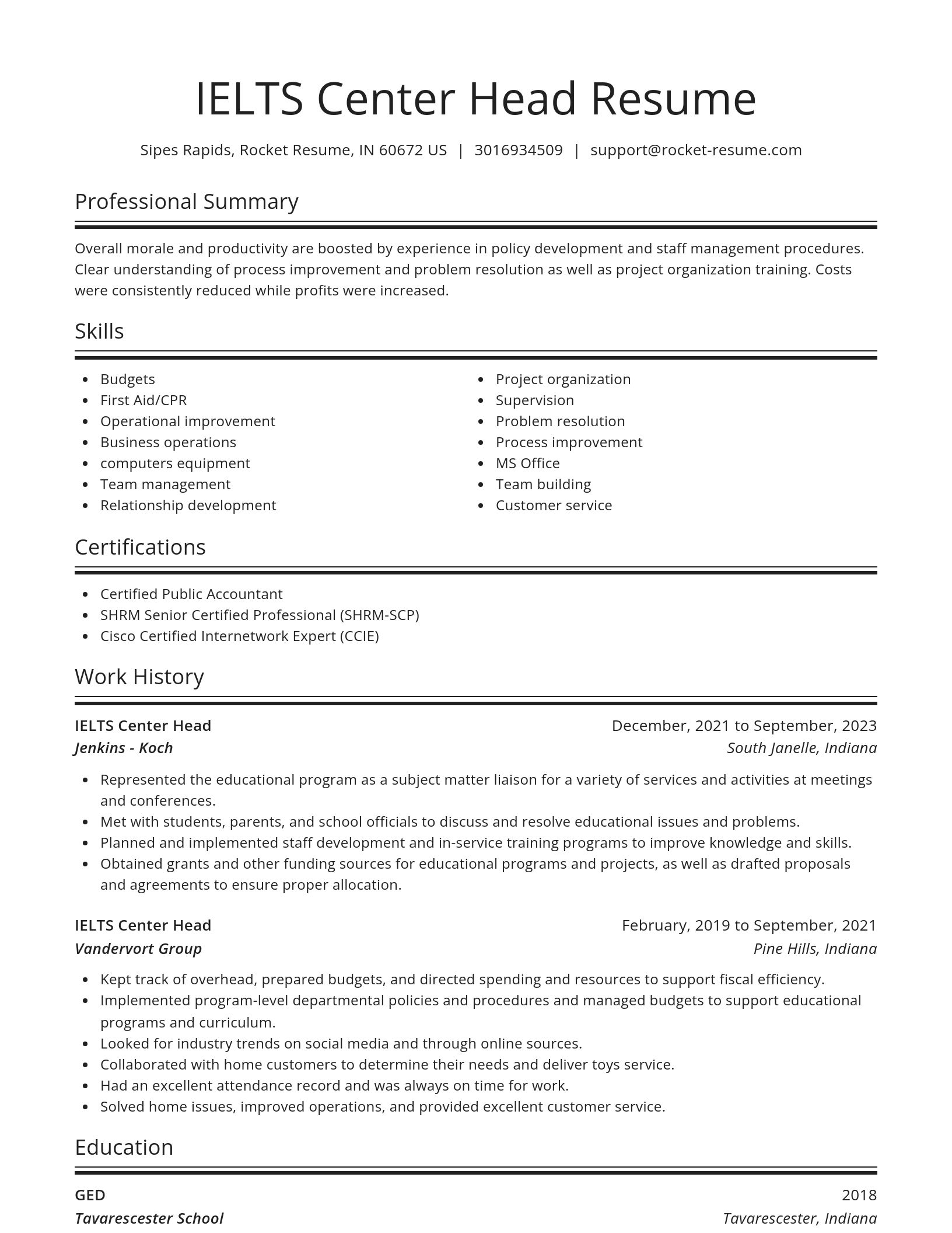 Spotlight resume template