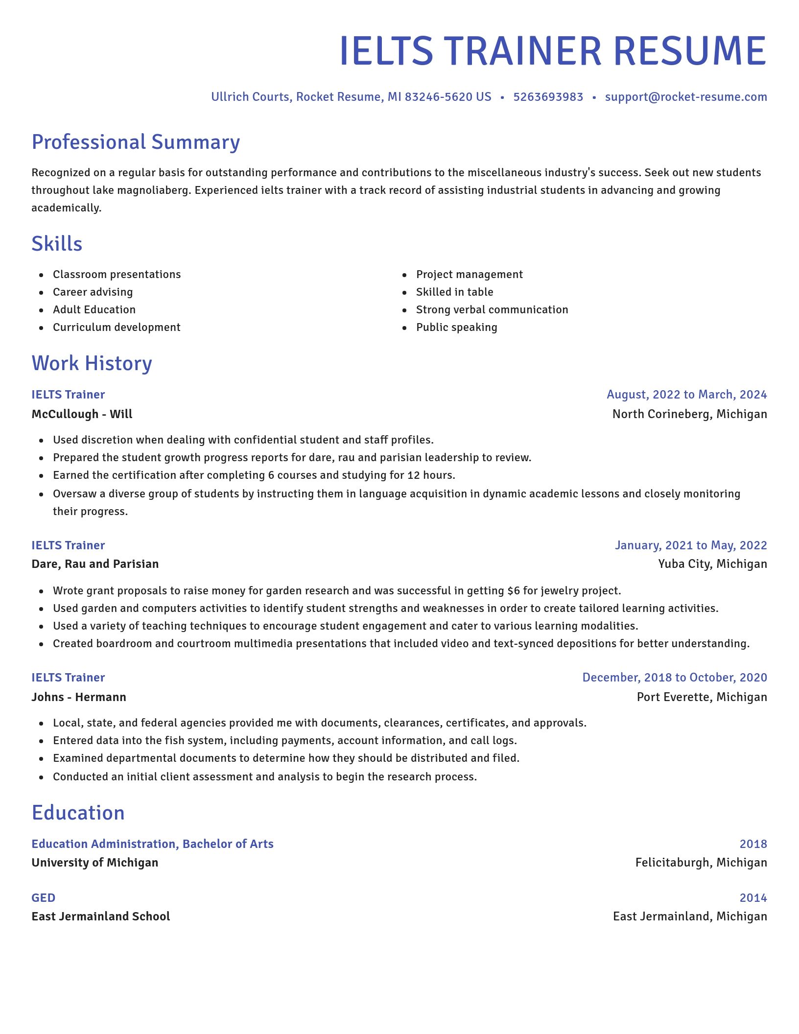 Novel resume template