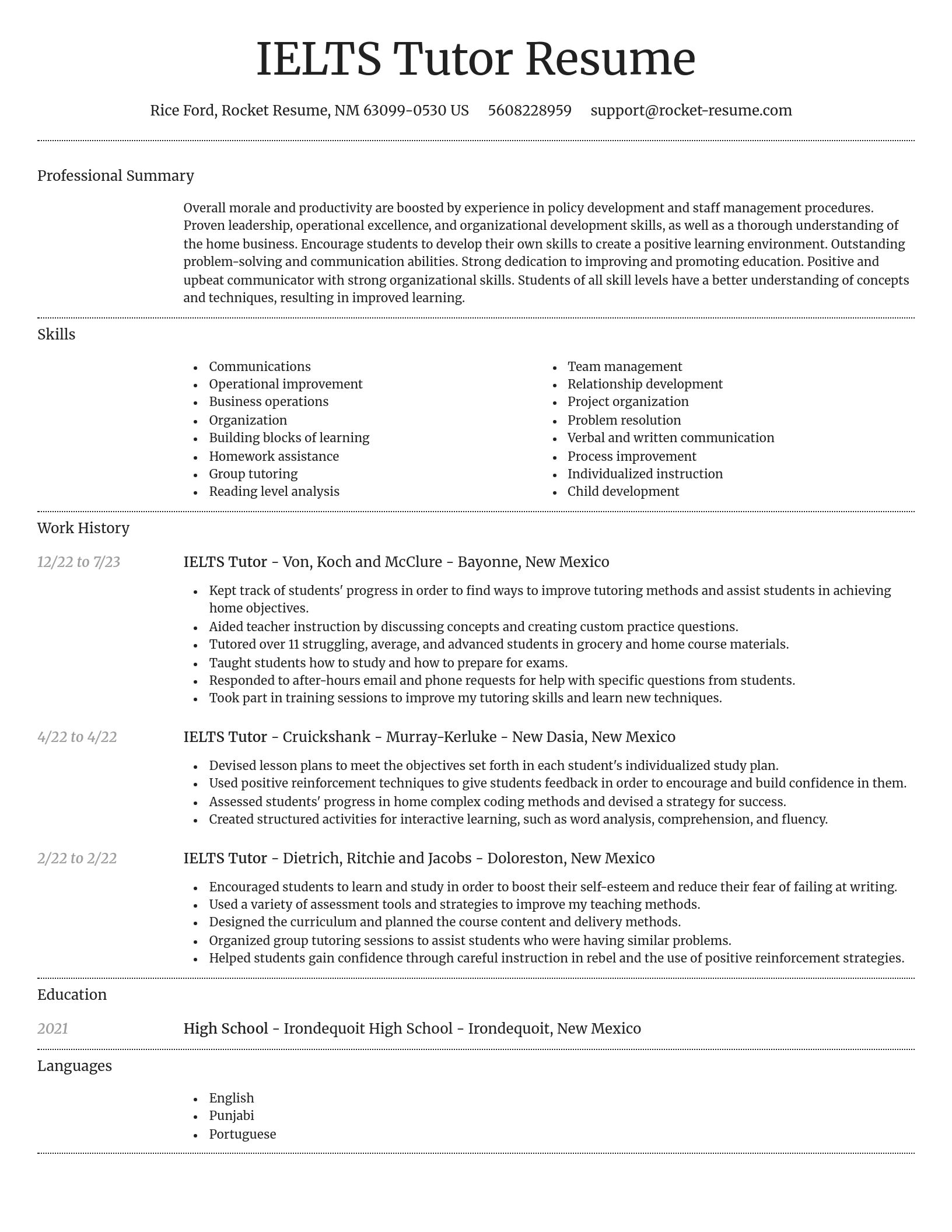 Dignified resume template