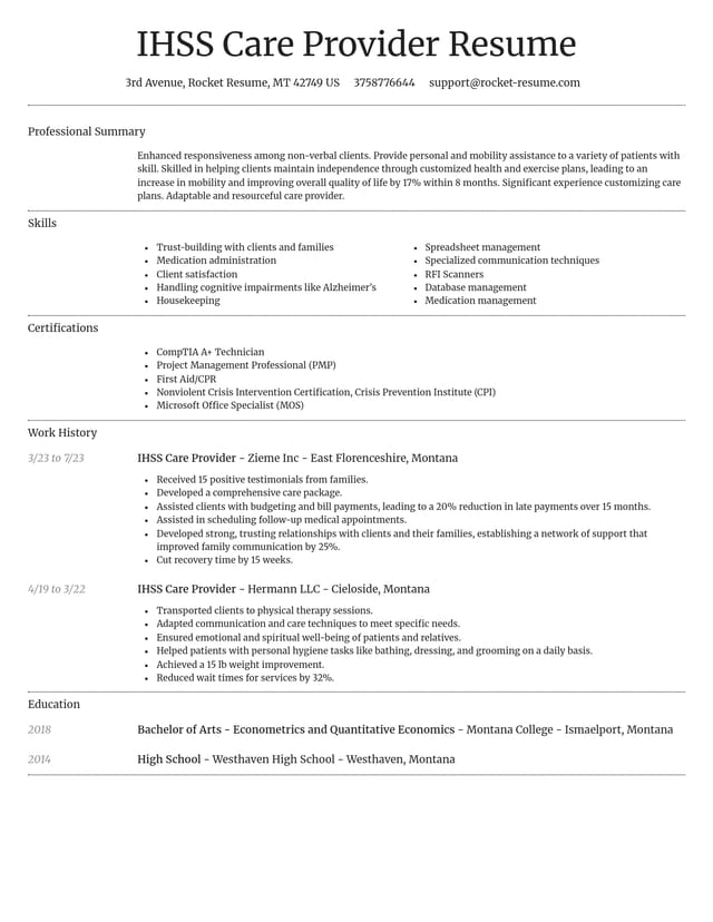Dignified resume template