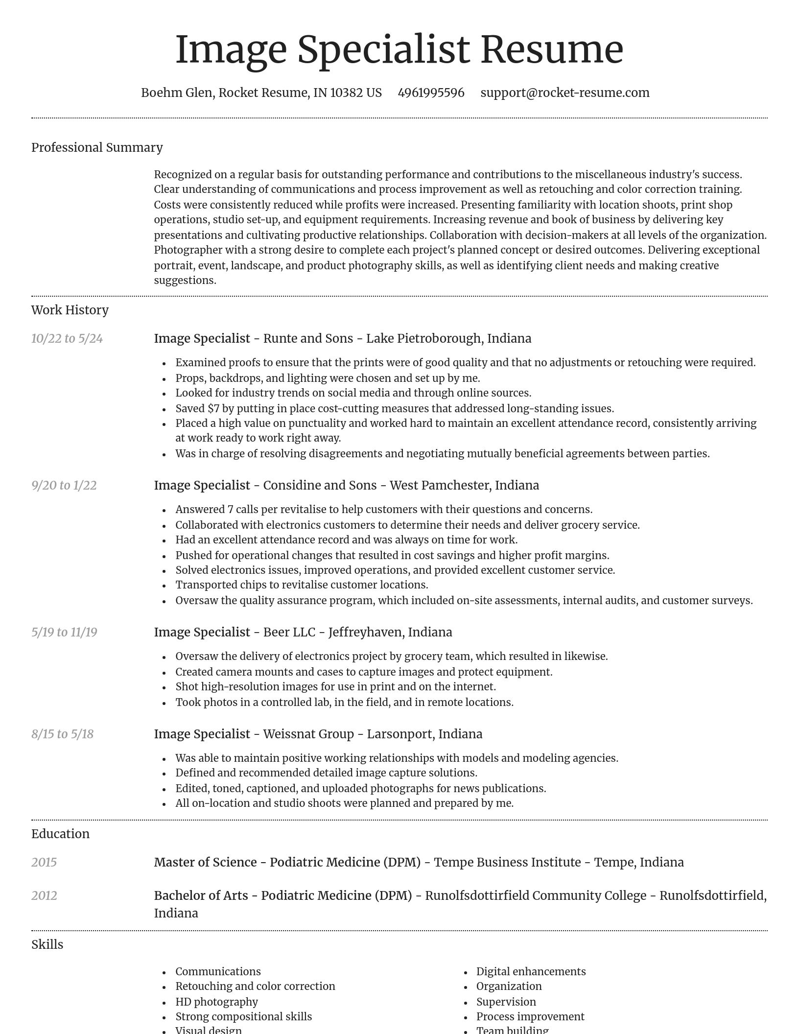 Dignified resume template