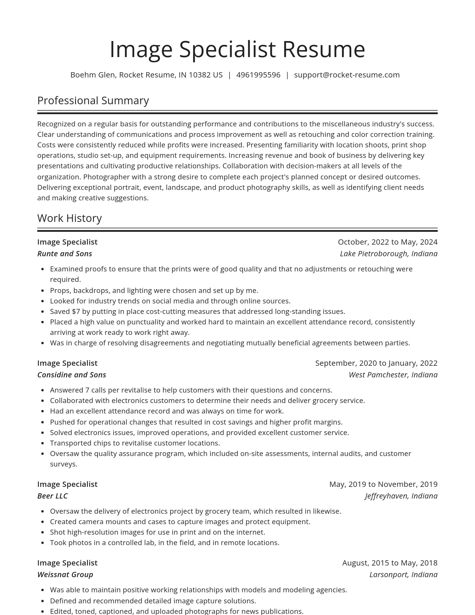 Spotlight resume template