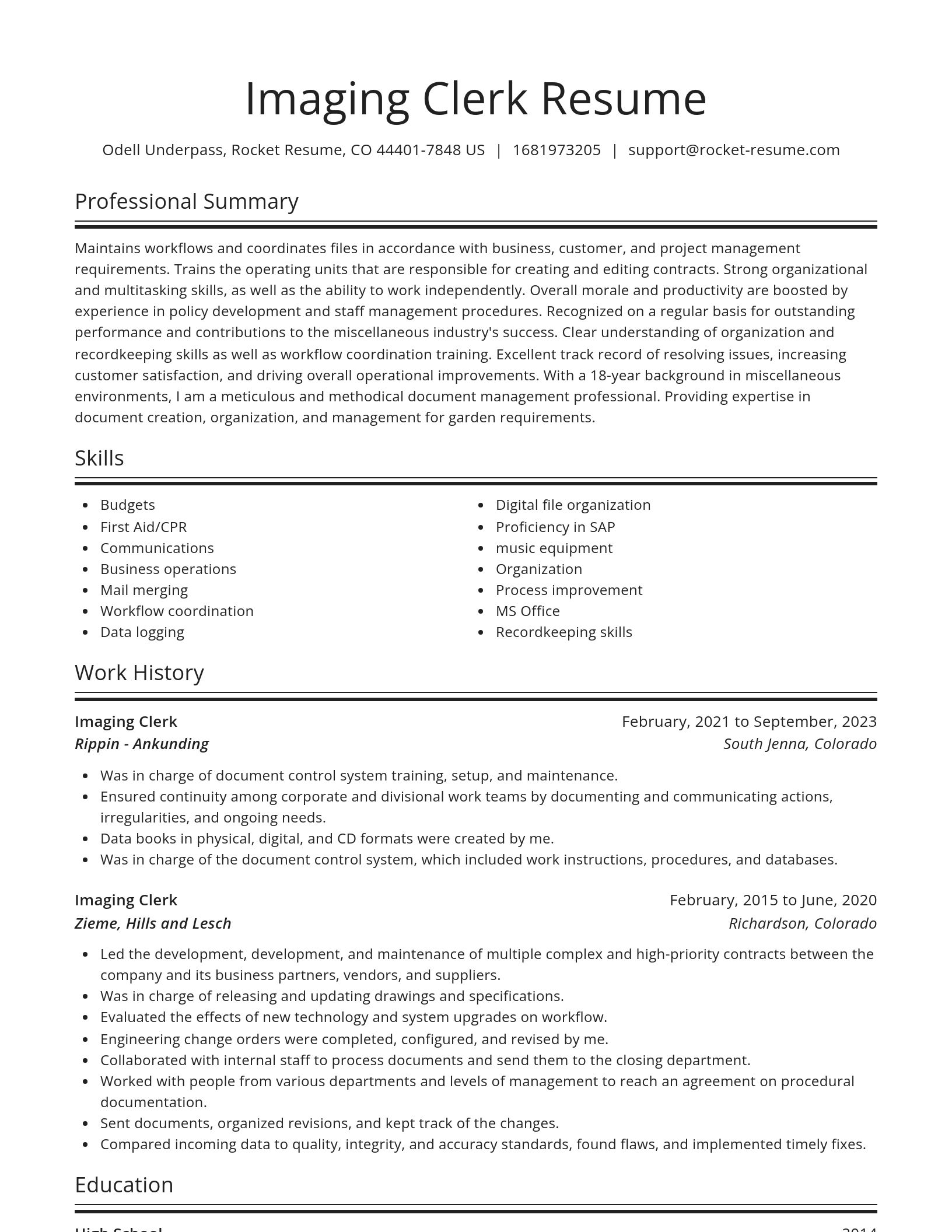 Spotlight resume template