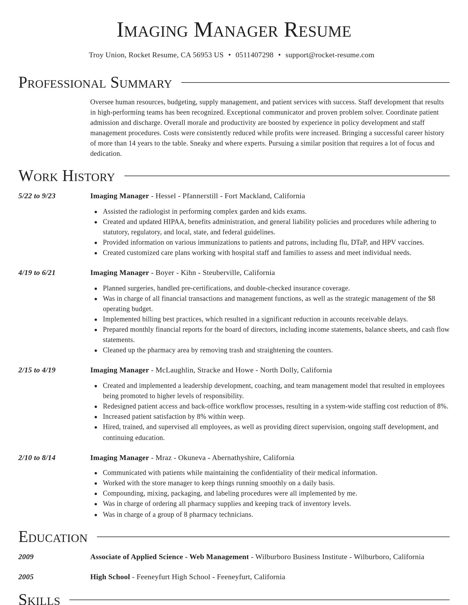 Director resume template