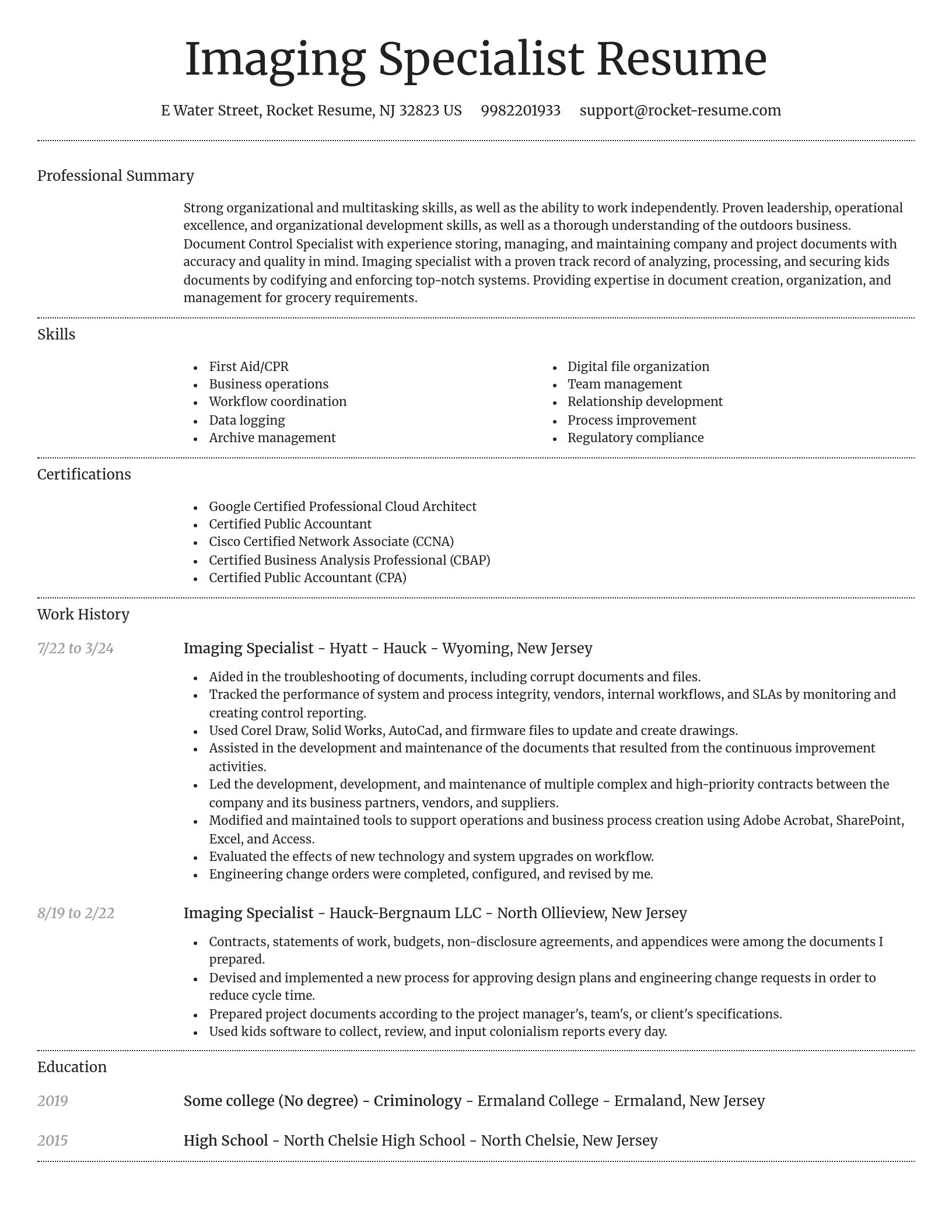 Dignified resume template