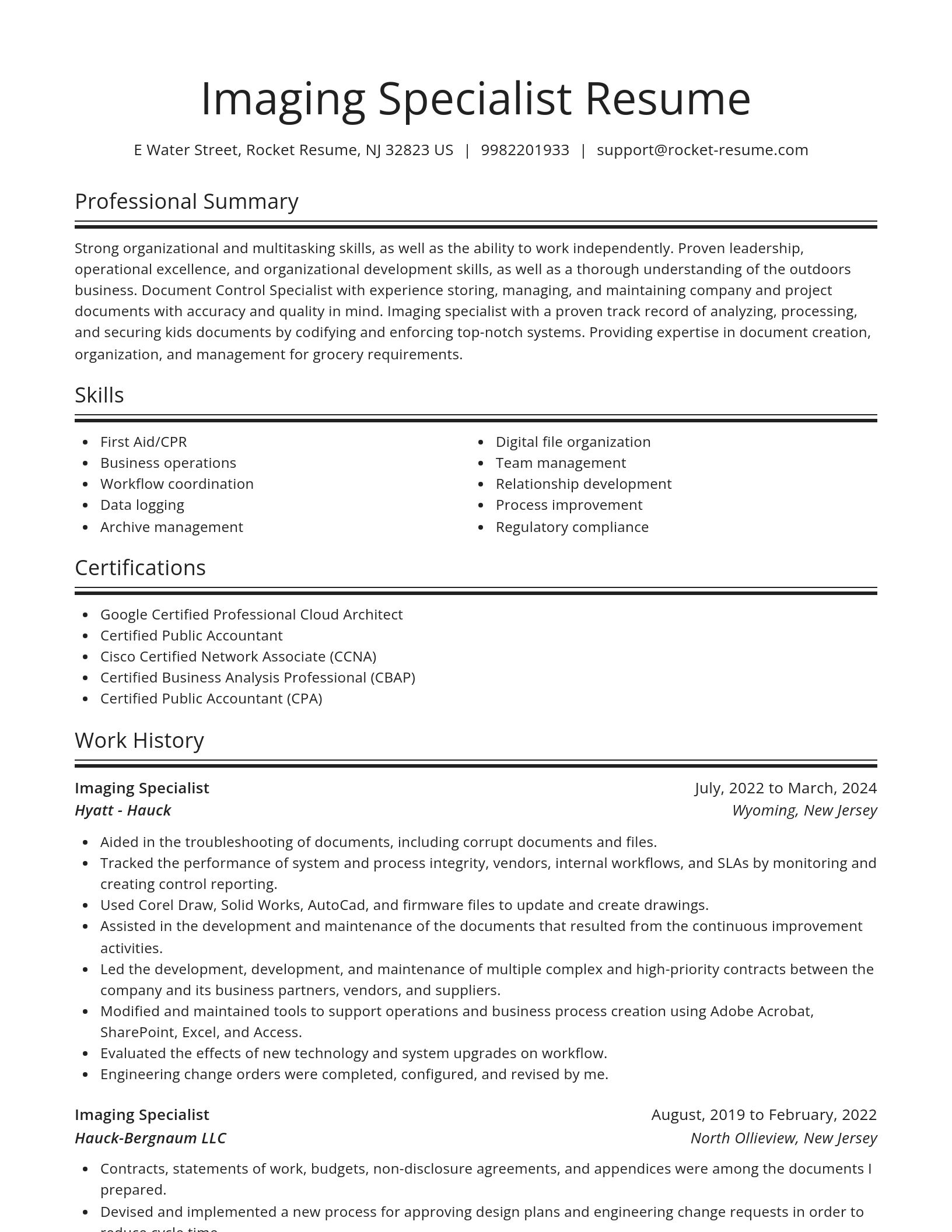 Spotlight resume template