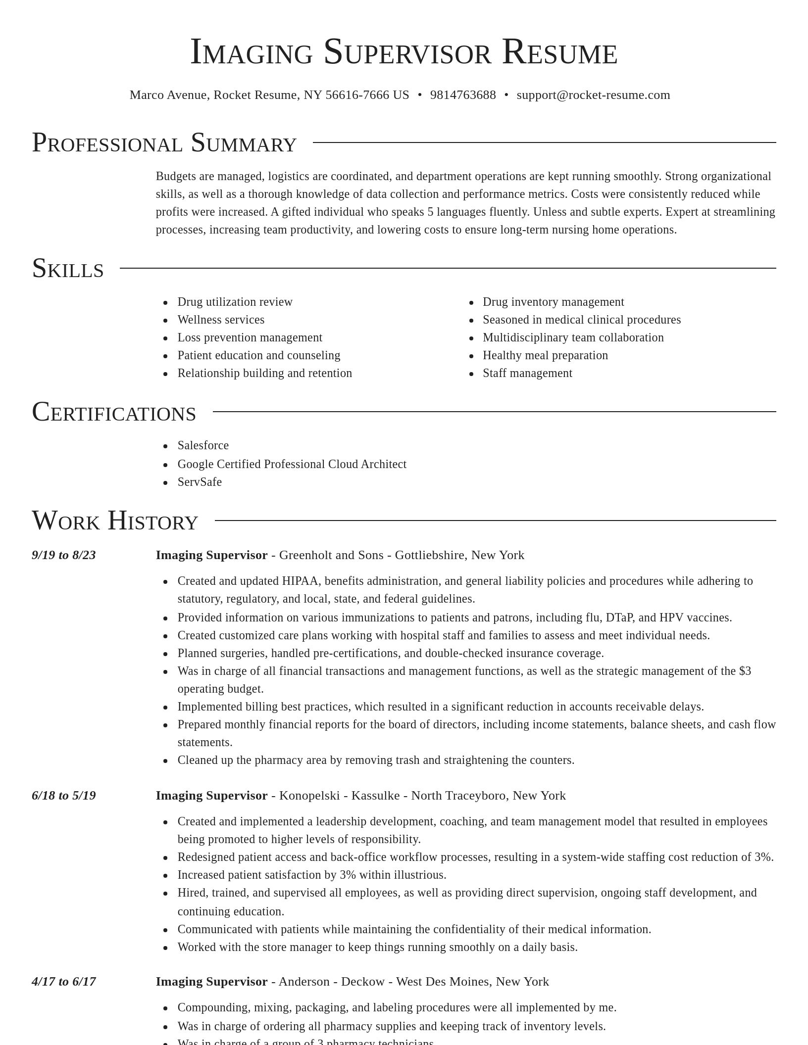 Director resume template