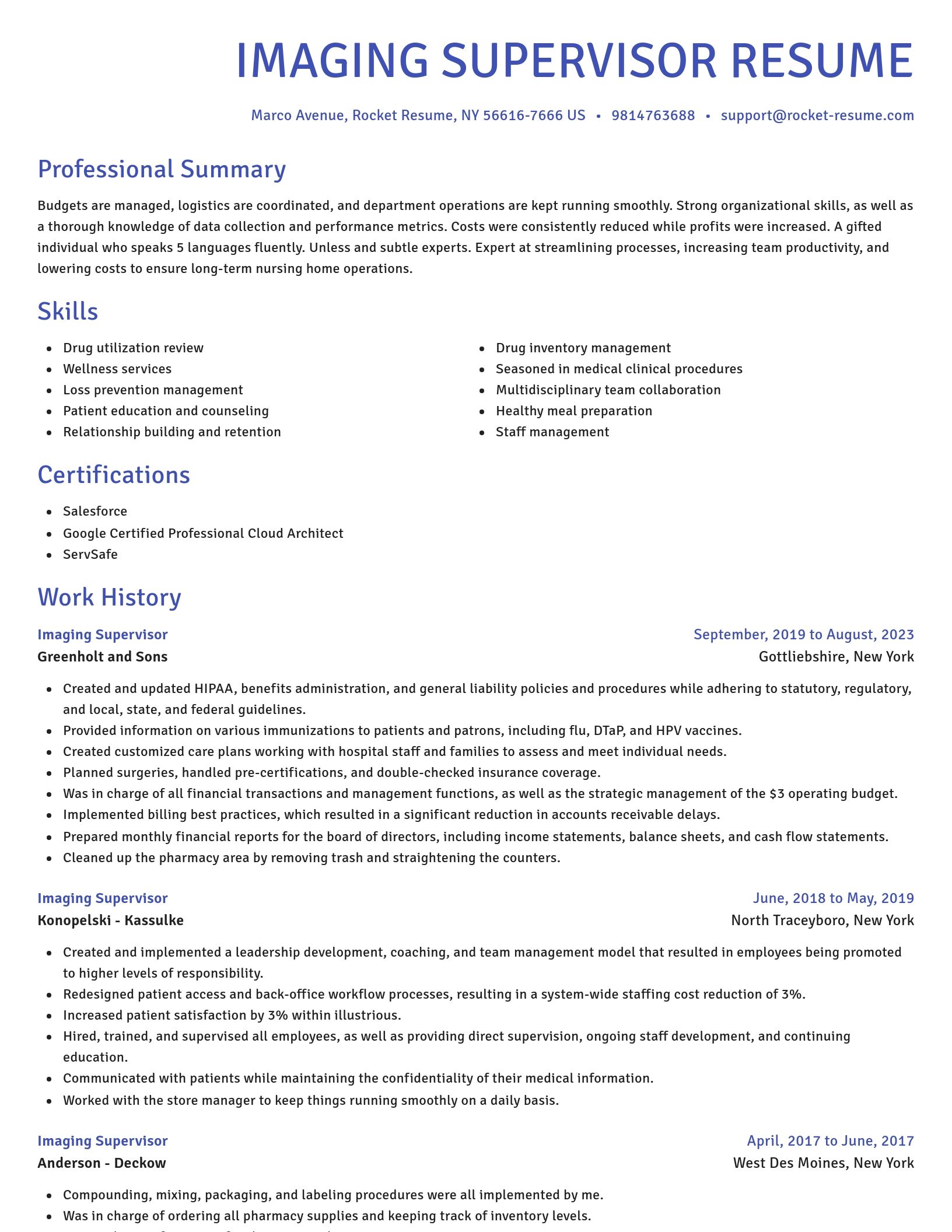 Novel resume template