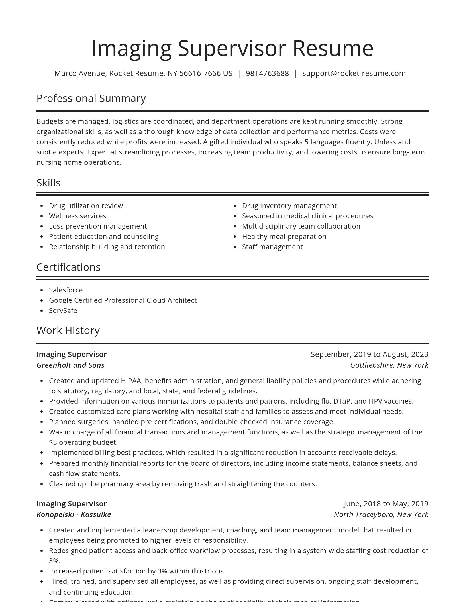 Spotlight resume template