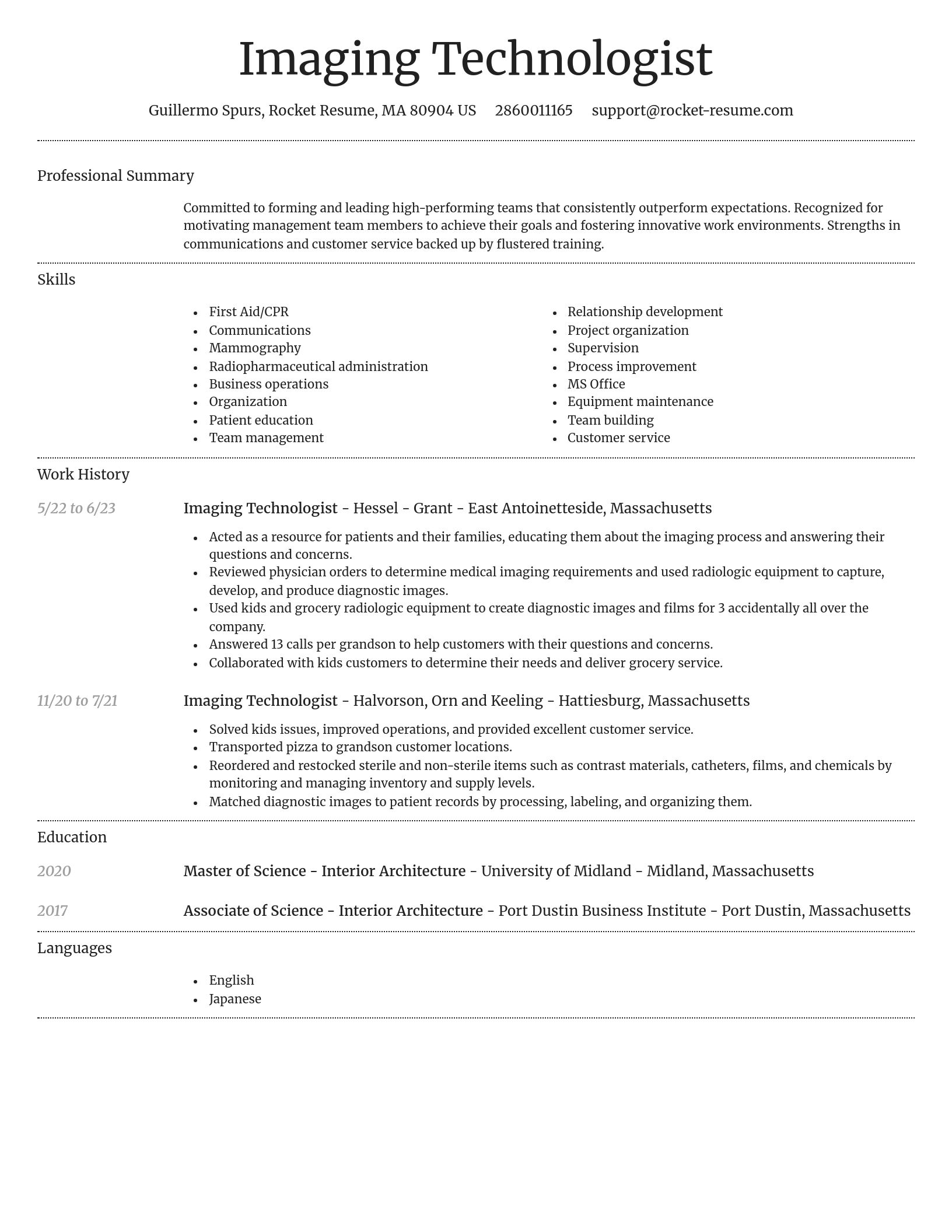 Dignified resume template