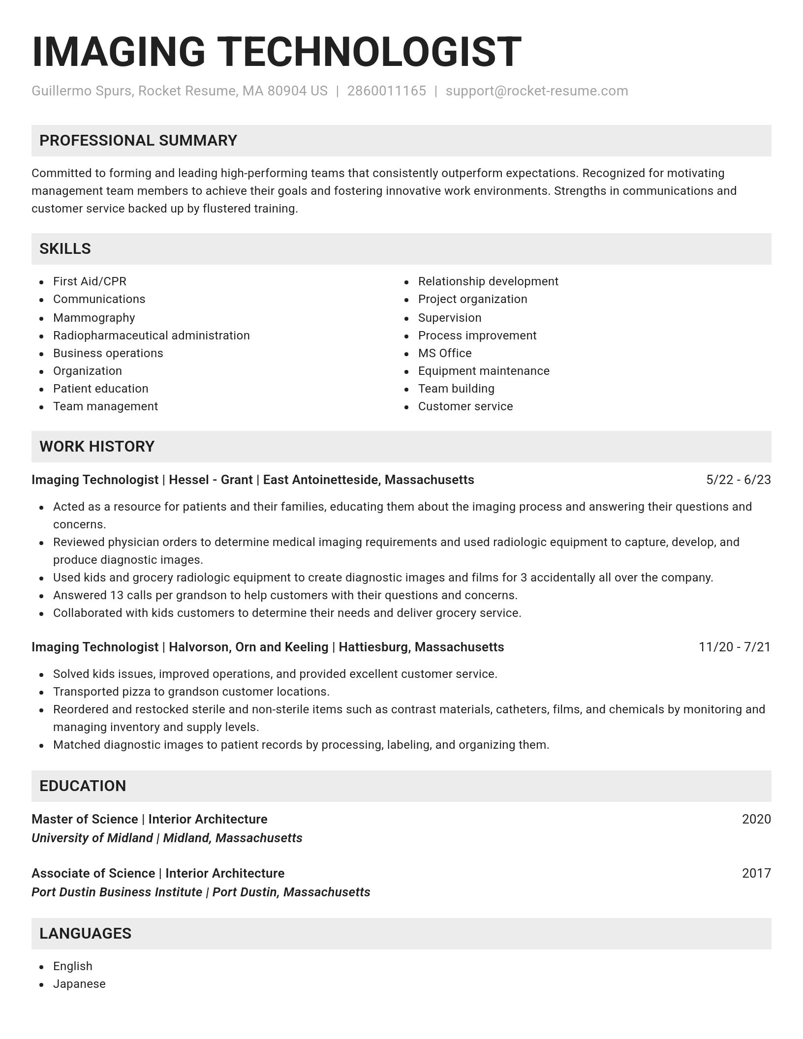 Genius resume template
