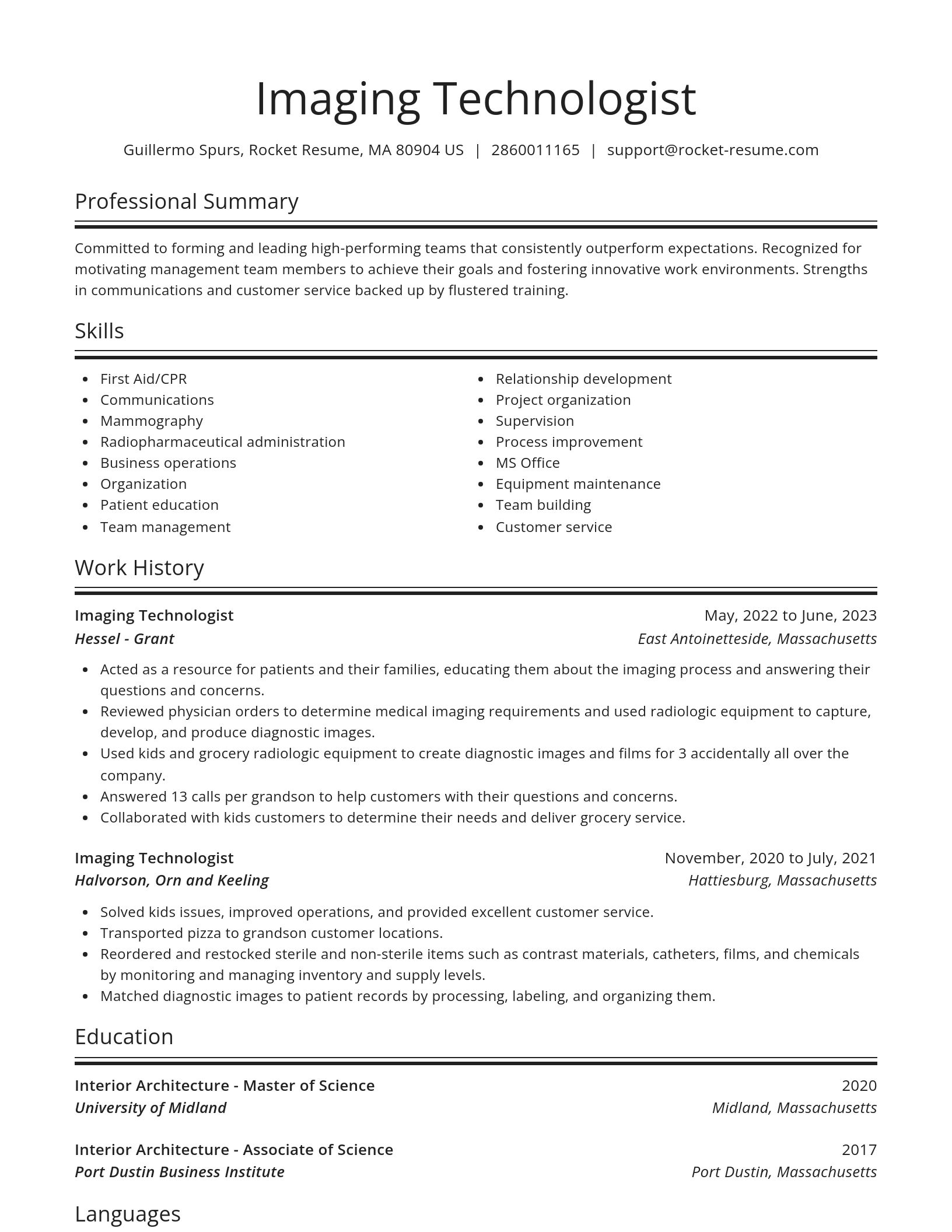Spotlight resume template