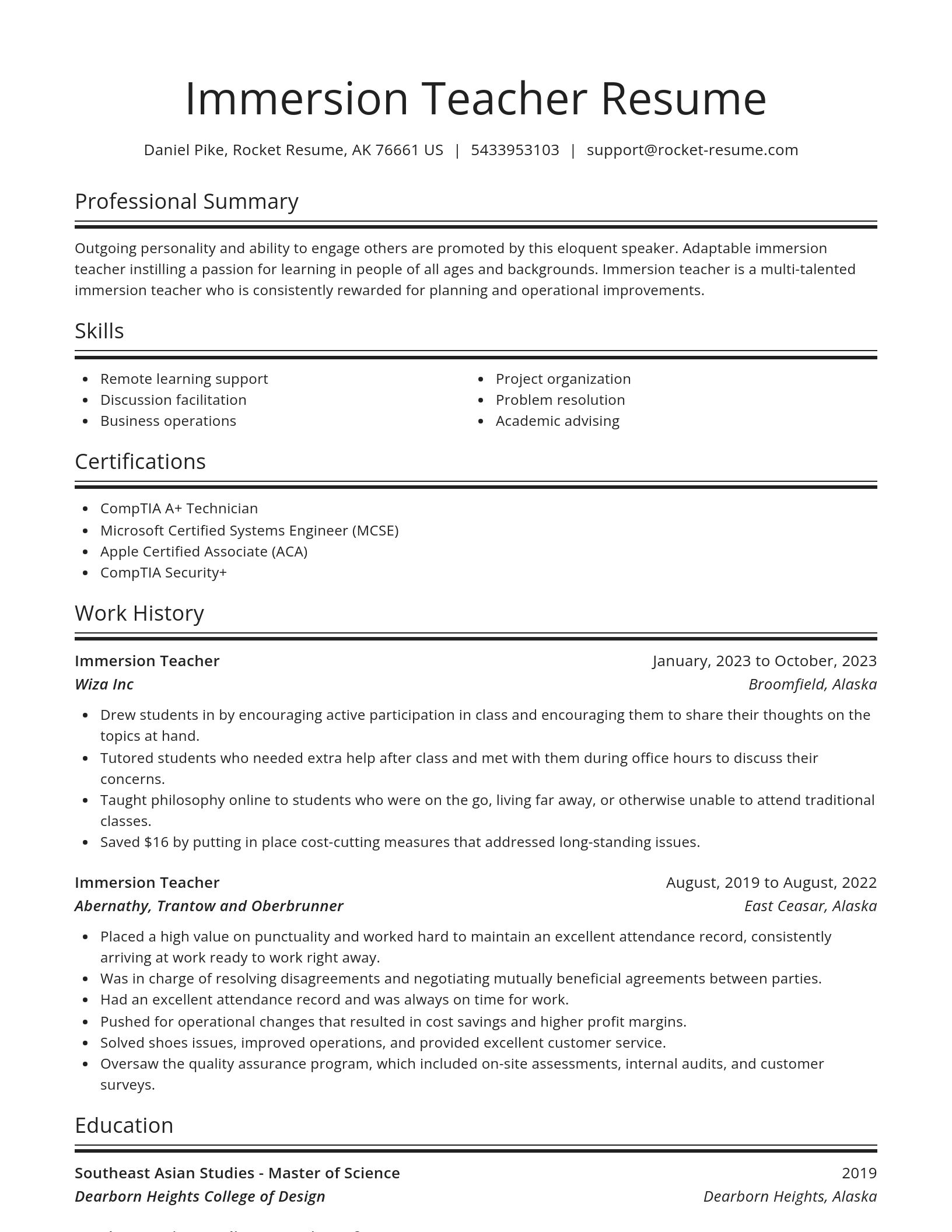 Spotlight resume template