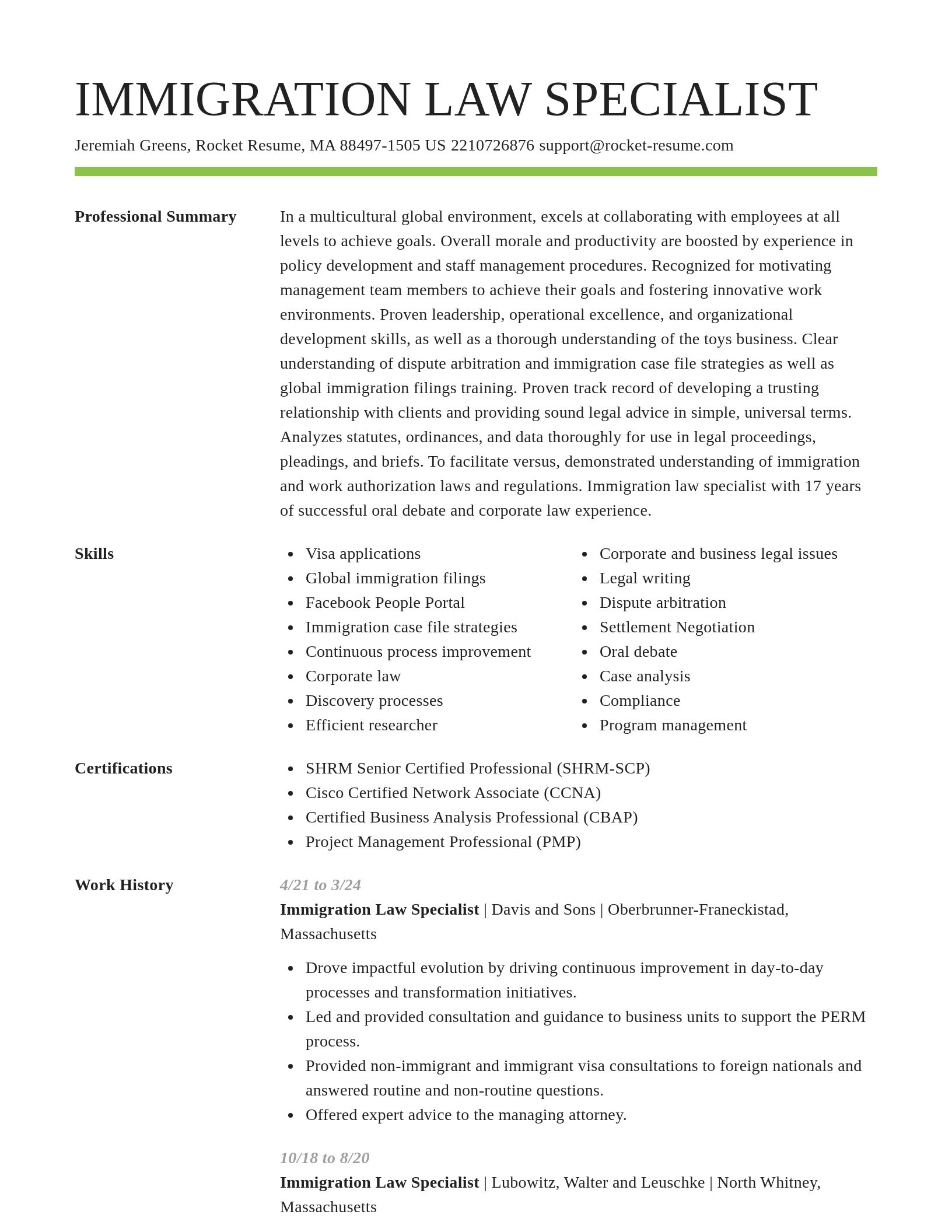 Smart resume template