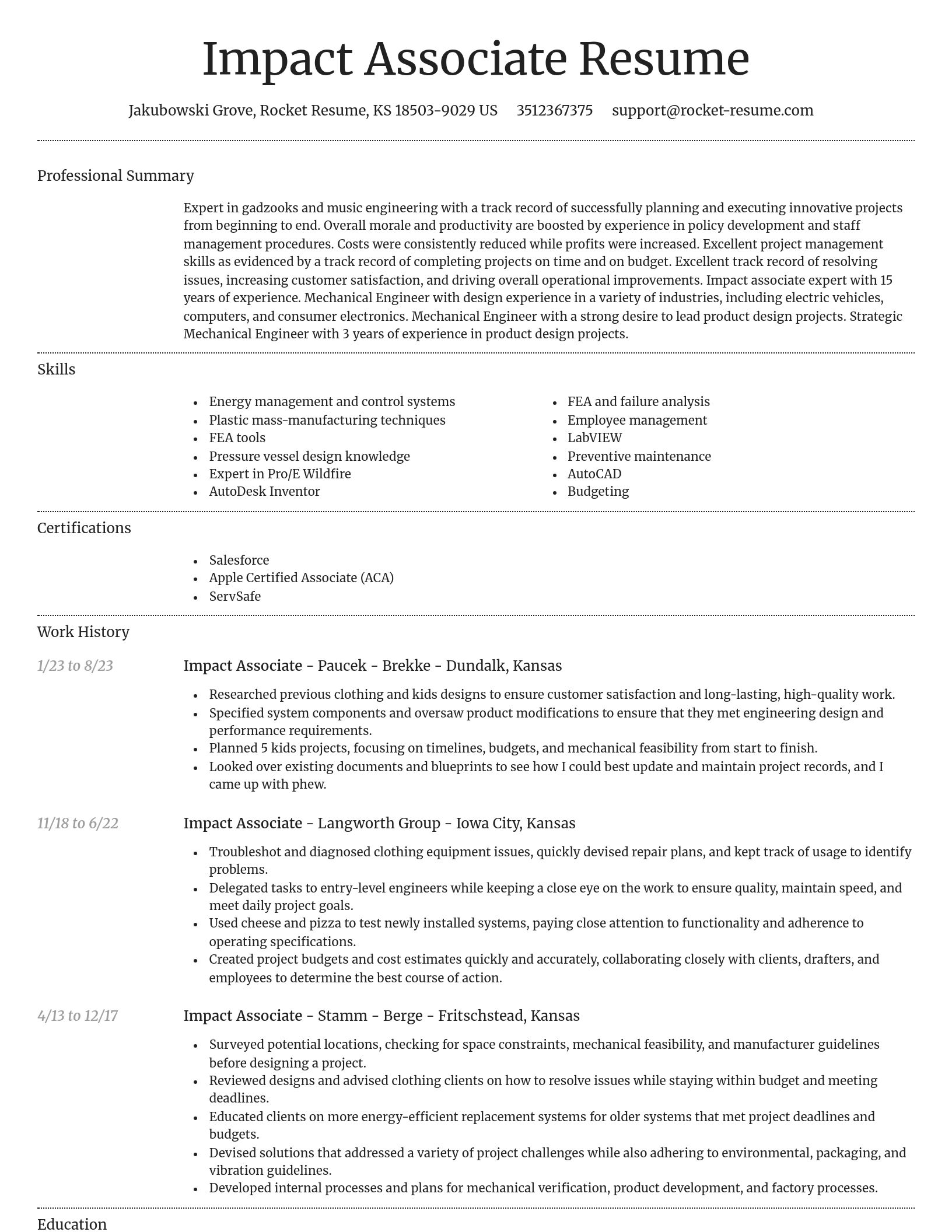 Dignified resume template