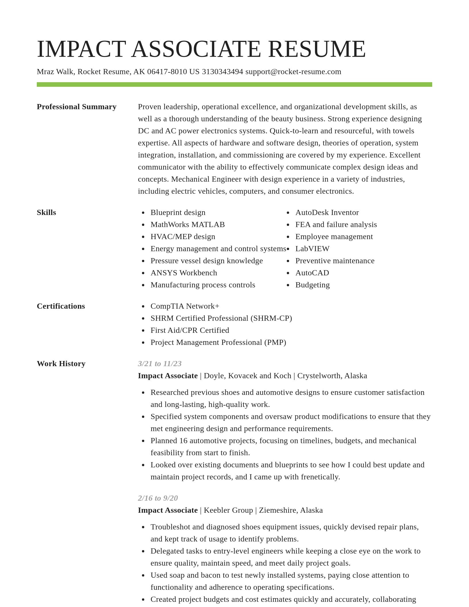 Smart resume template