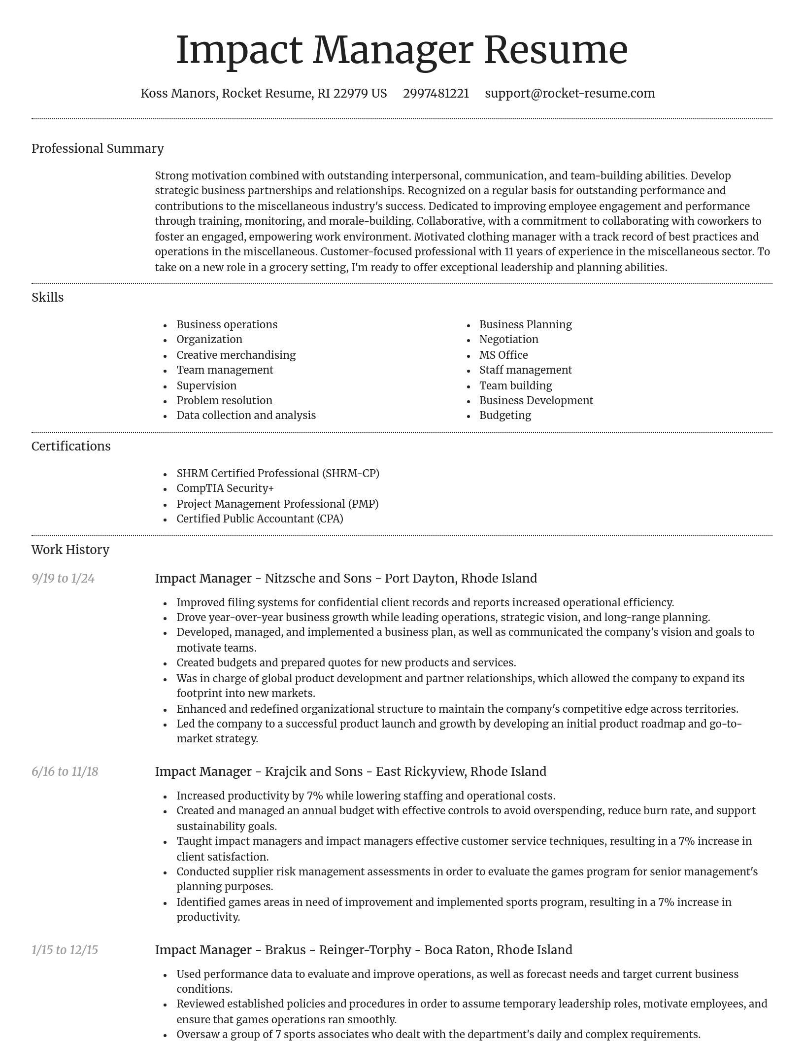 Dignified resume template