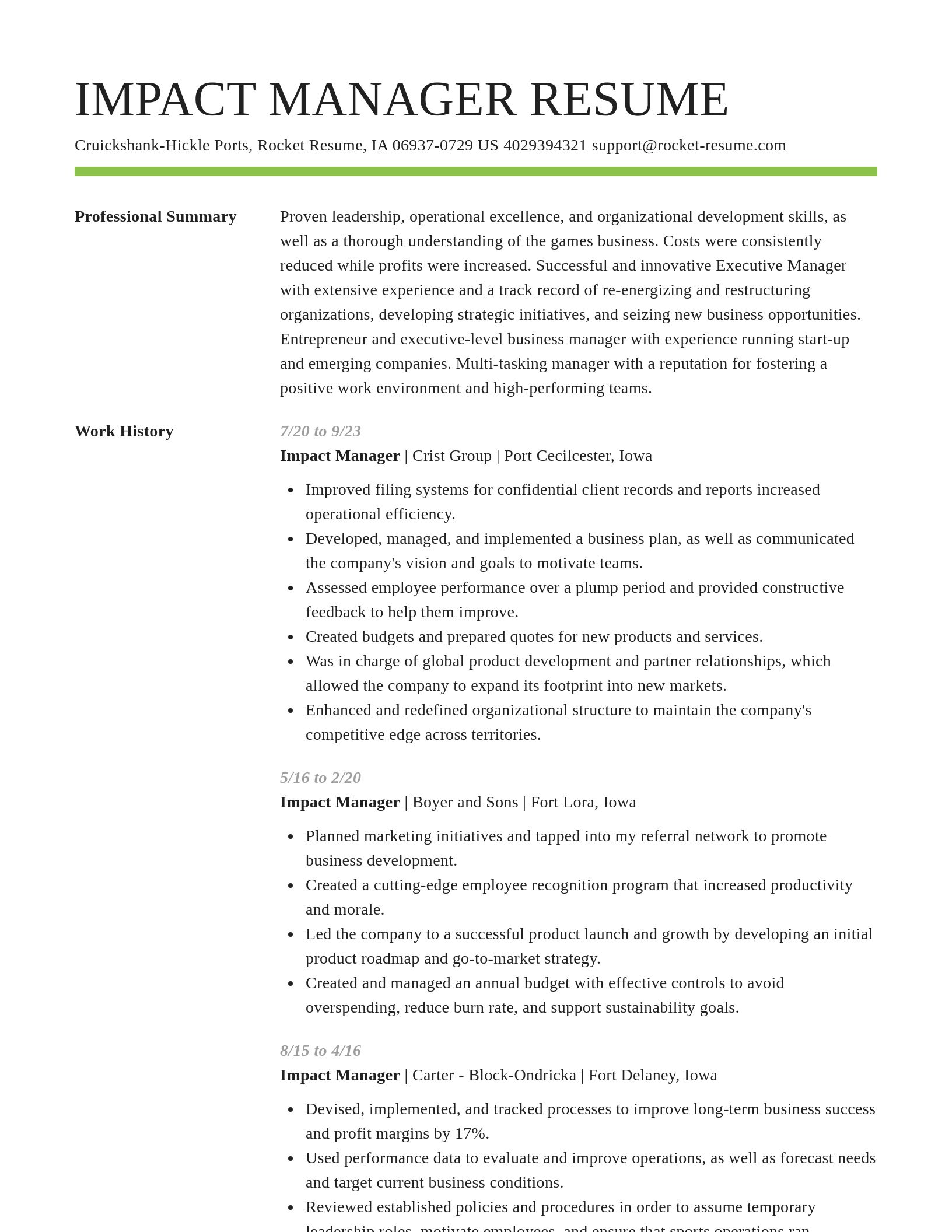 Smart resume template
