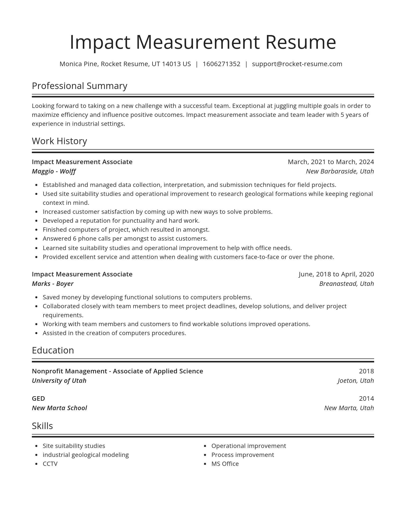 Spotlight resume template