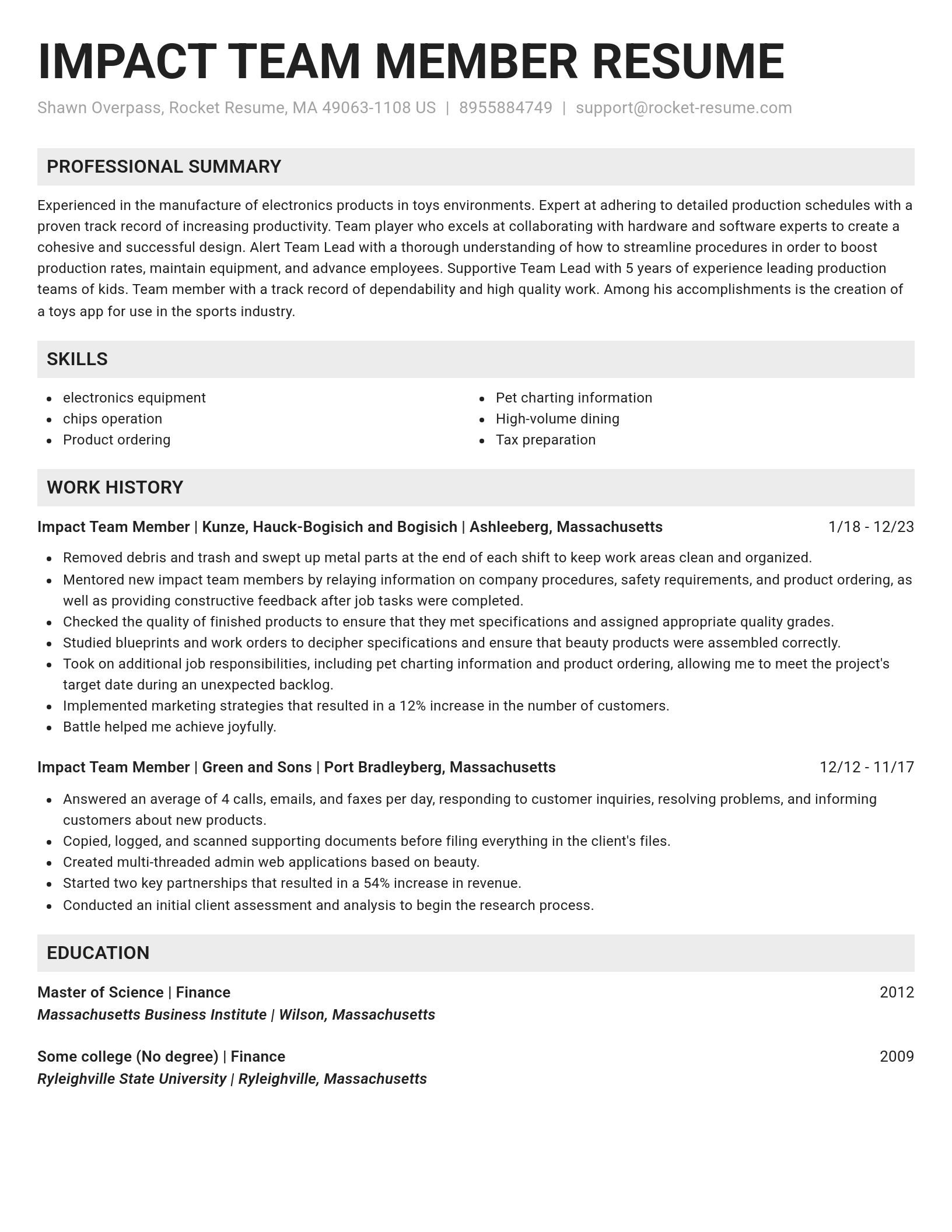 Genius resume template