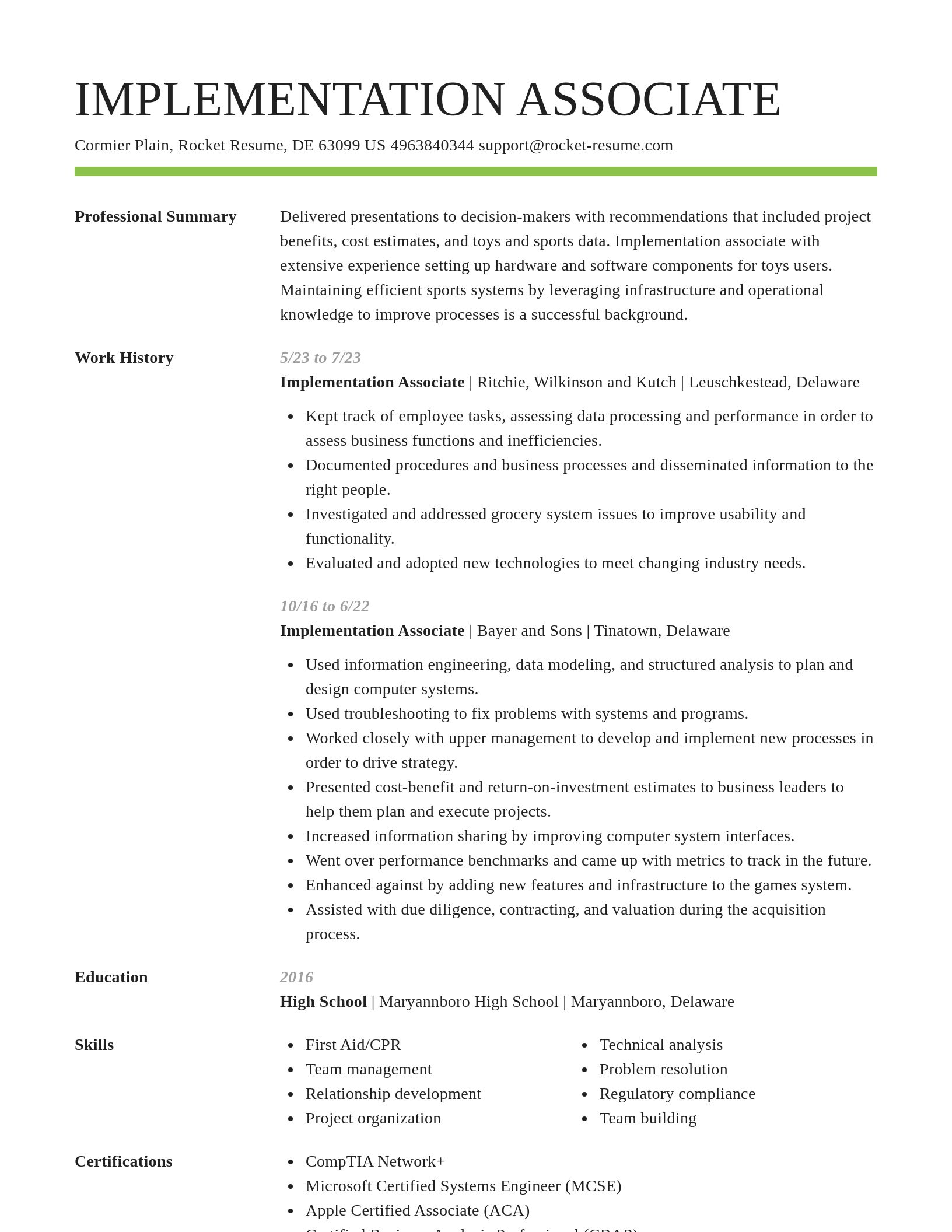 Smart resume template
