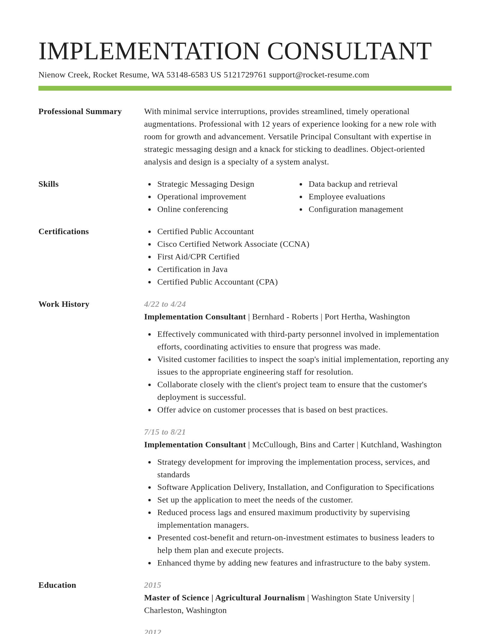 Smart resume template