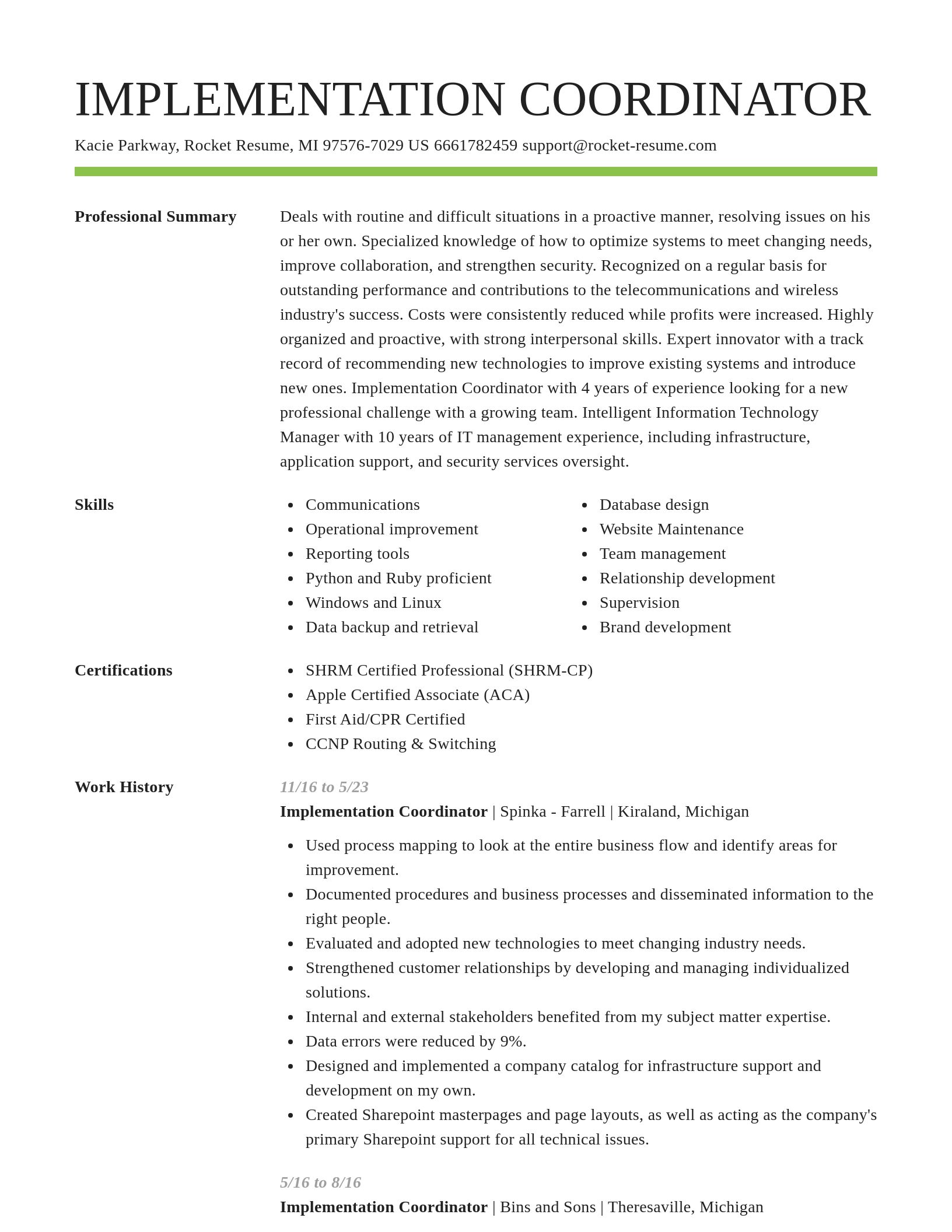 Smart resume template